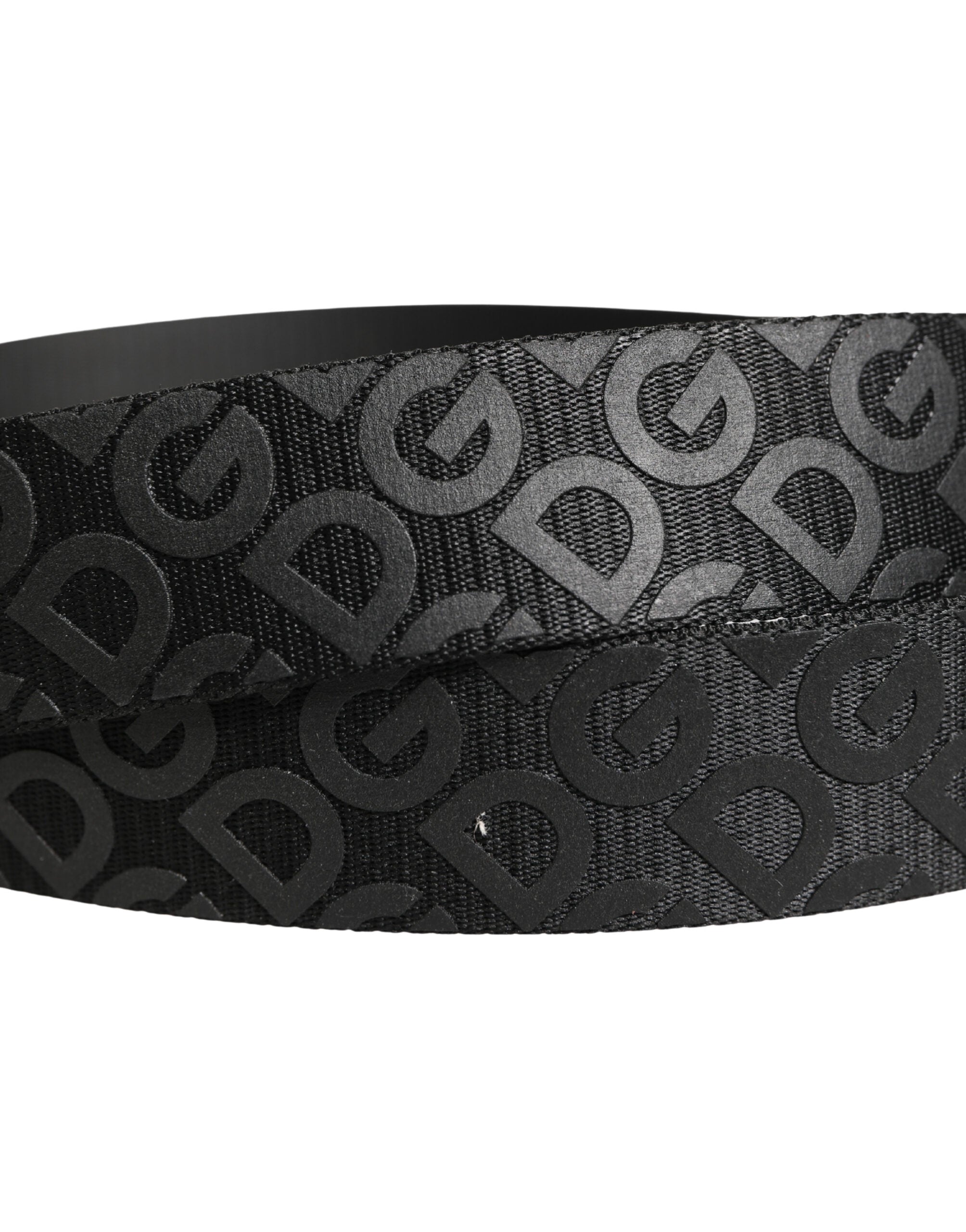 Black Logo Monogram Silver Metal Buckle Belt - ventzia