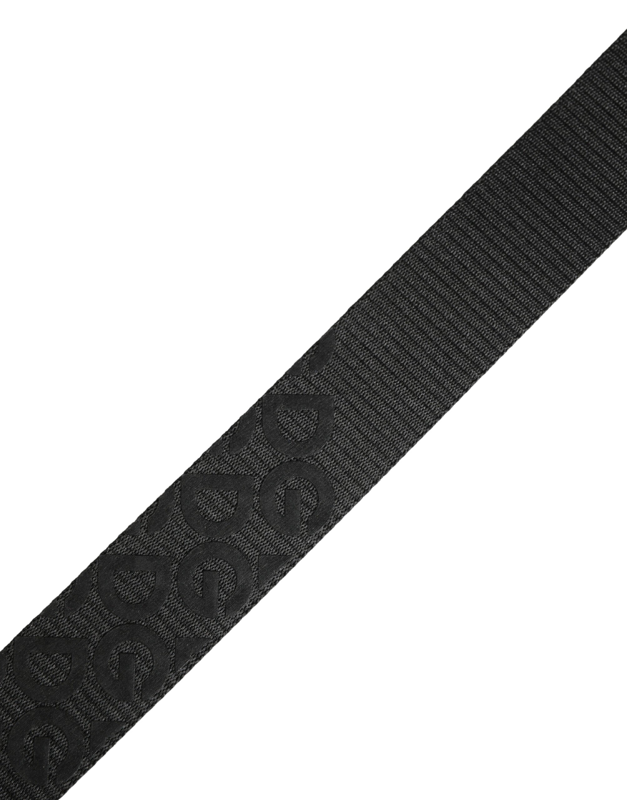 Black Logo Monogram Silver Metal Buckle Belt - ventzia