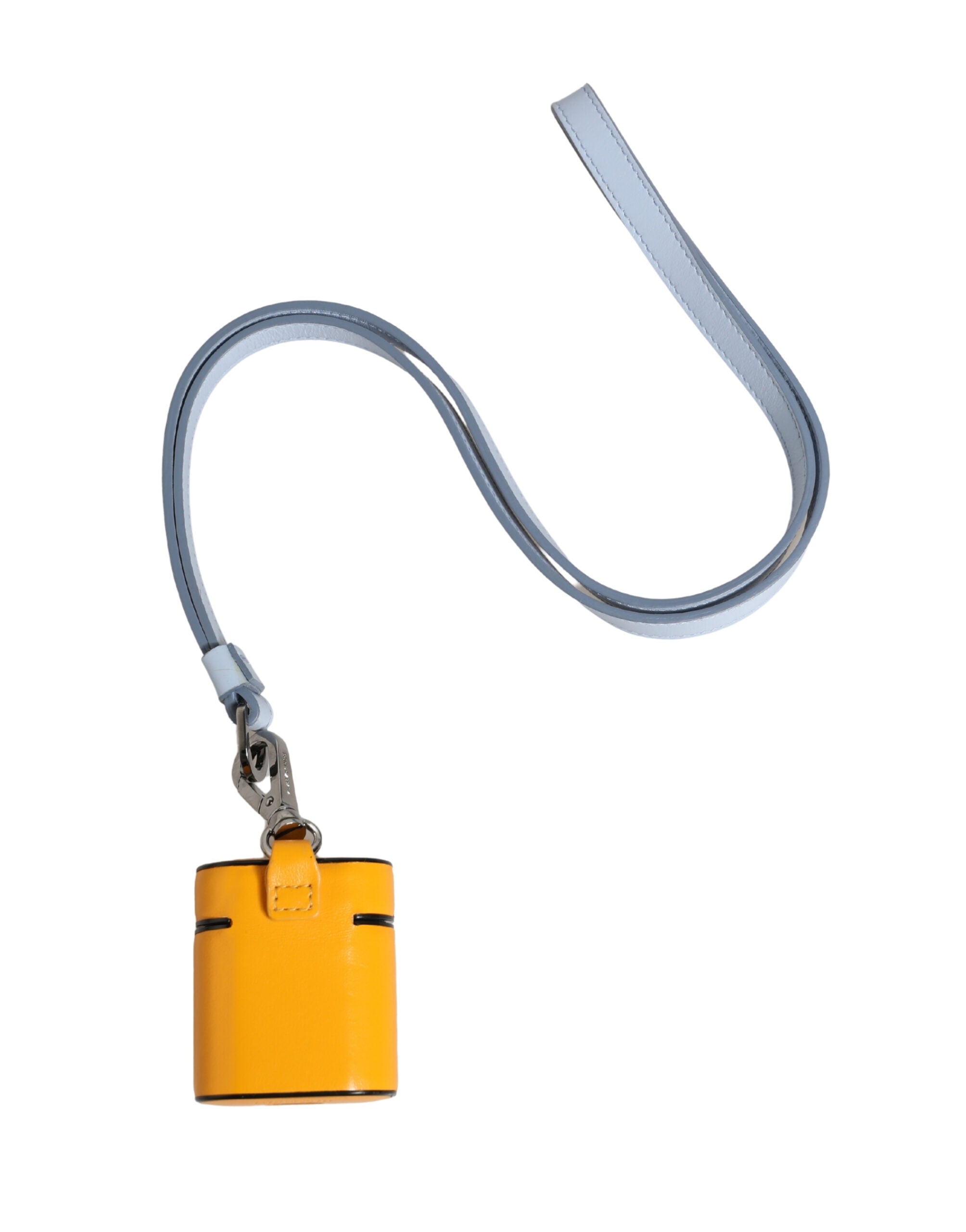 Case Yellow Calf Leather Logo Flip Holder Strap Airpods - ventzia
