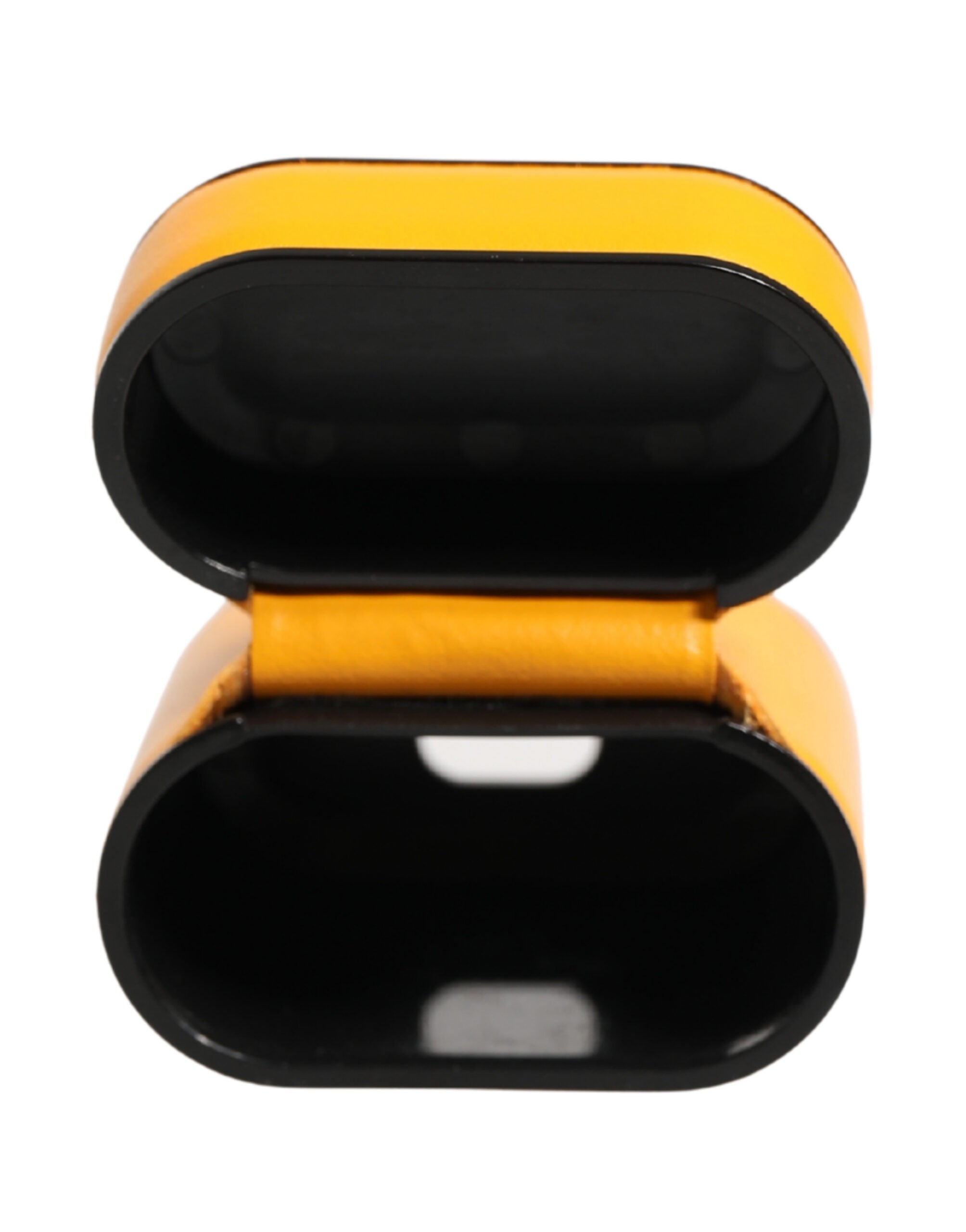 Case Yellow Calf Leather Logo Flip Holder Strap Airpods - ventzia