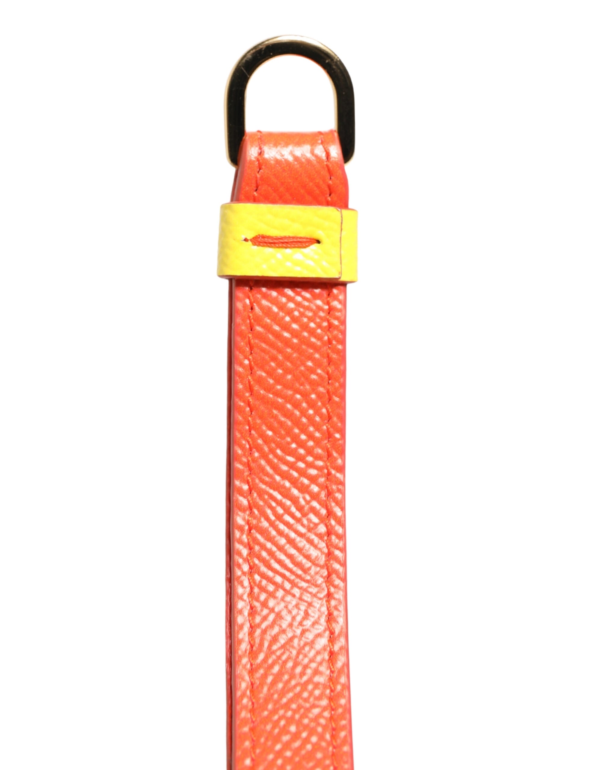 Yellow Calf Leather Logo Flip Holder Strap Airpods Case - ventzia