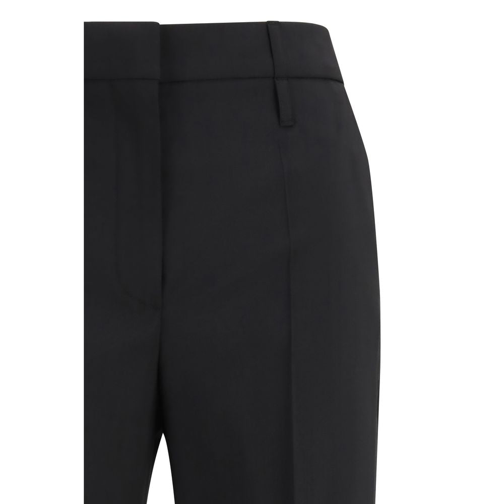 Black Fleece Wool Flared Pants - ventzia