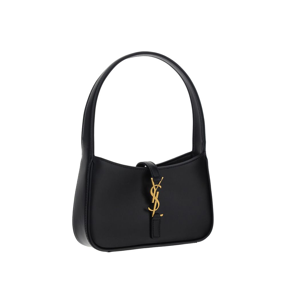 Black Calf Leather Bos Taurus Shoulder Bag - ventzia