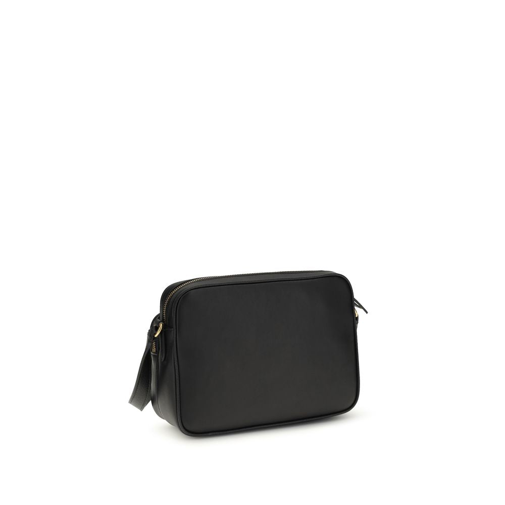 Black Calf Leather Bos Taurus Shoulder Bag - ventzia