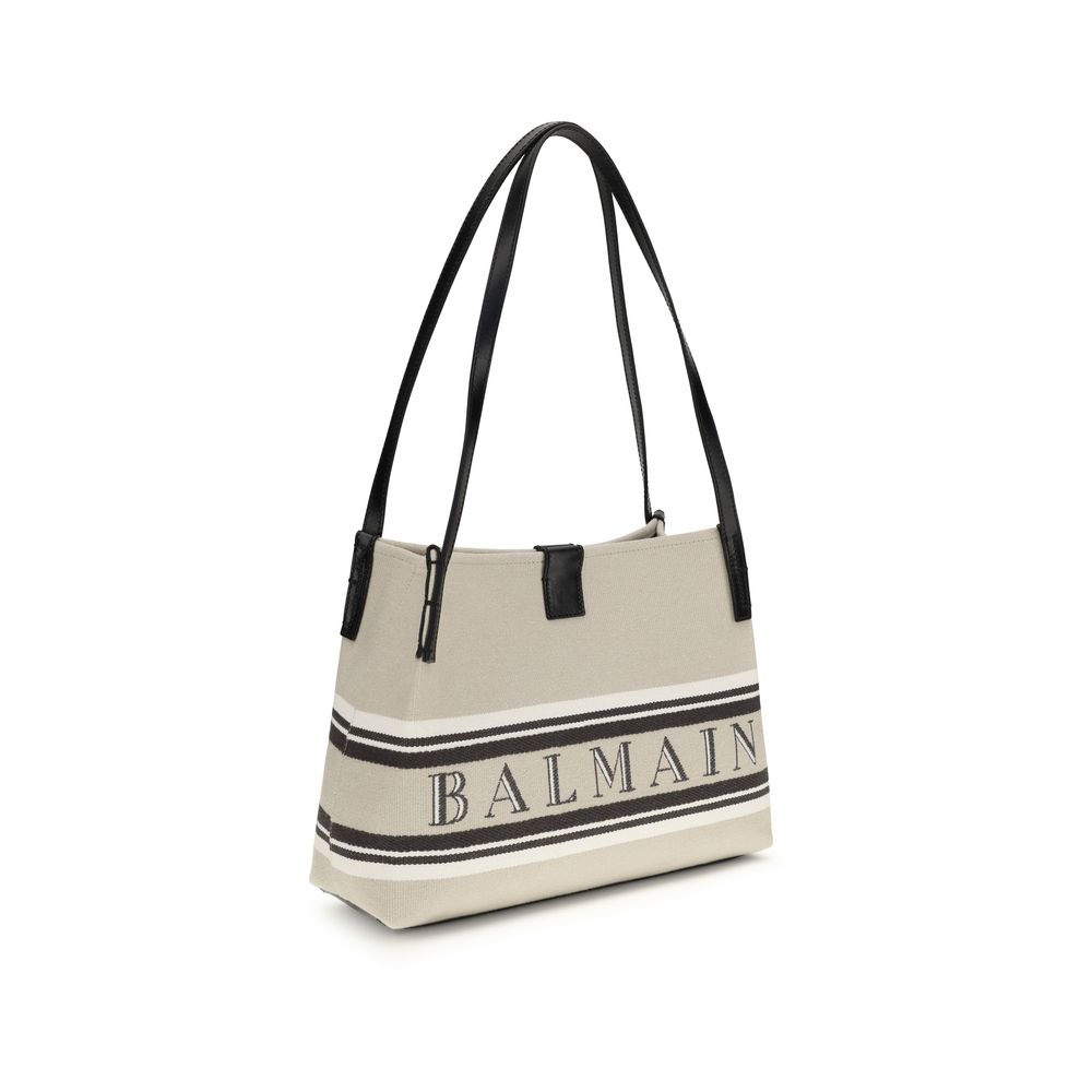Beige Cotton Shoulder Bag - ventzia