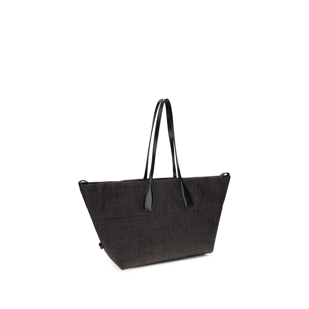 Black Raffia Shoulder Bag - ventzia