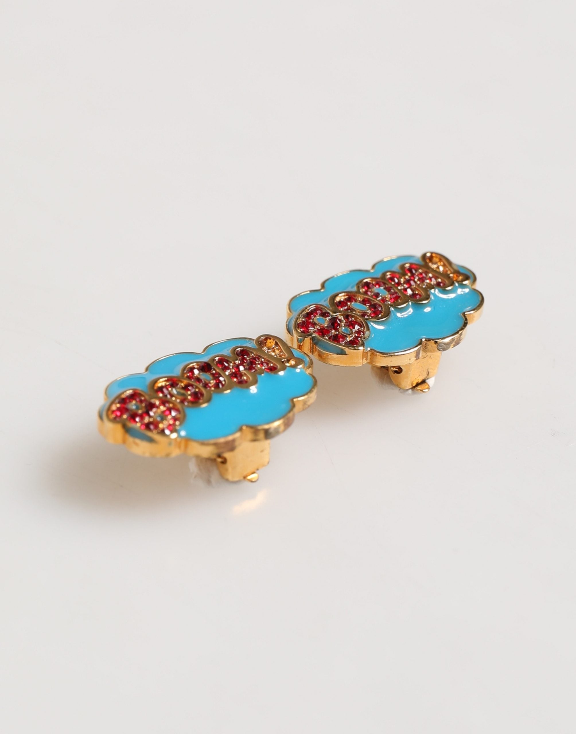 Gold Brass BOOM Cartoon Crystal Clip-On Women - ventzia