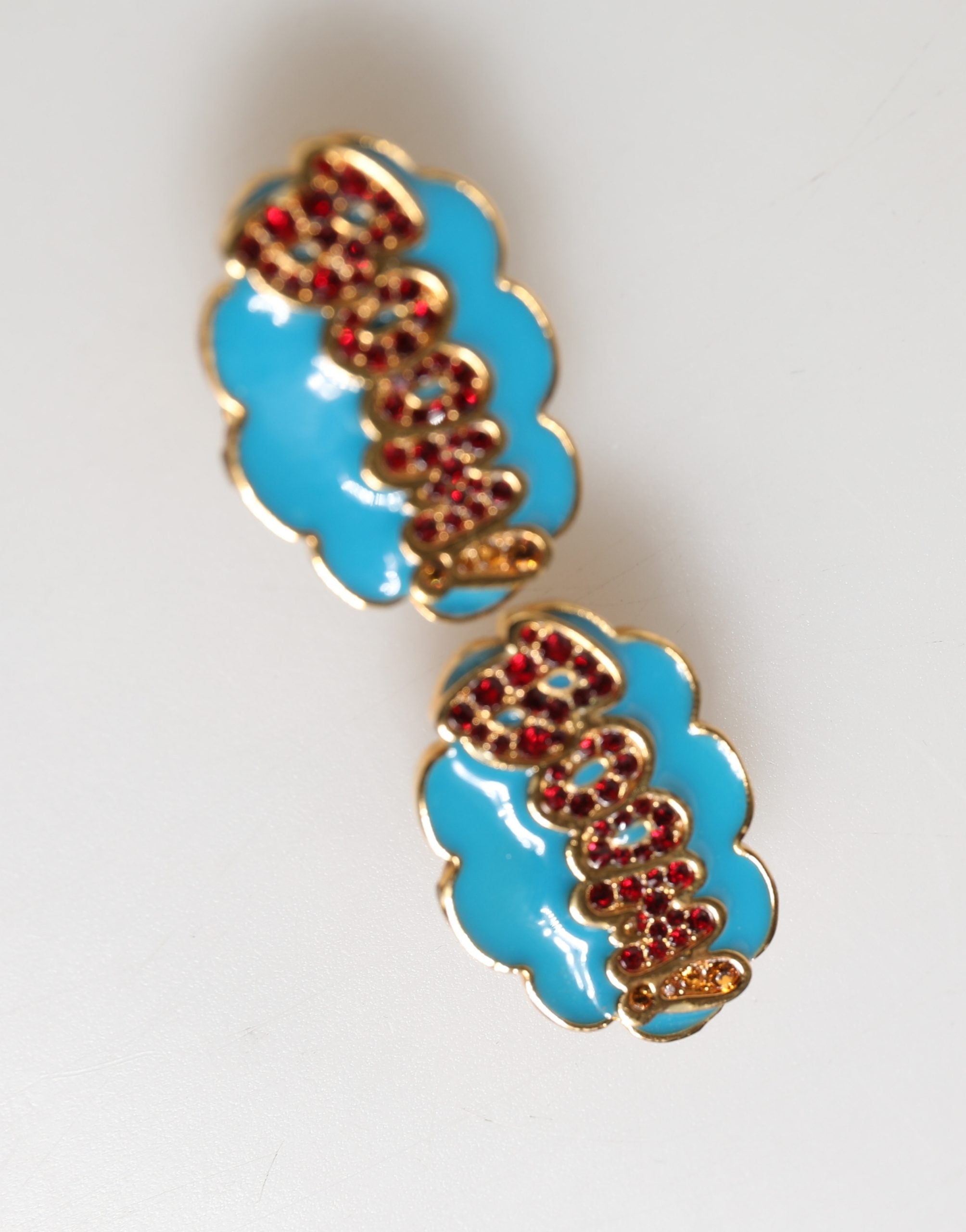 Gold Brass BOOM Cartoon Crystal Clip-On Women - ventzia