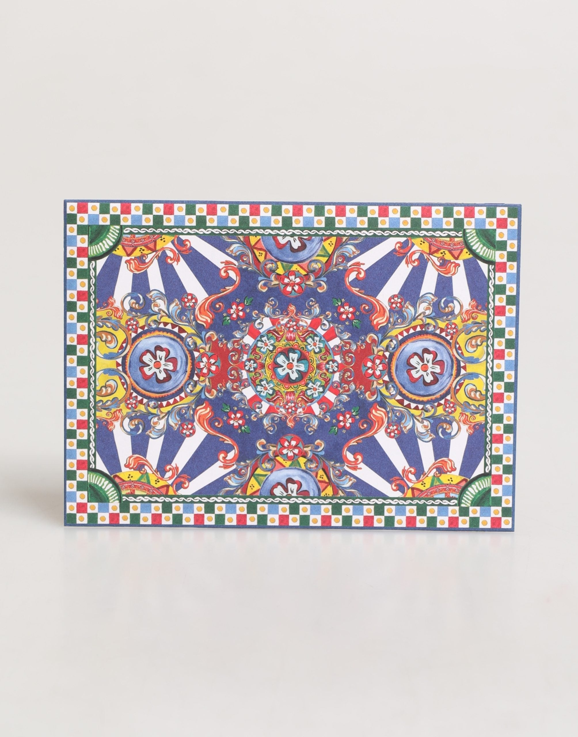 Multicolor Carretto Siciliano Envelope Post Card Holder - ventzia
