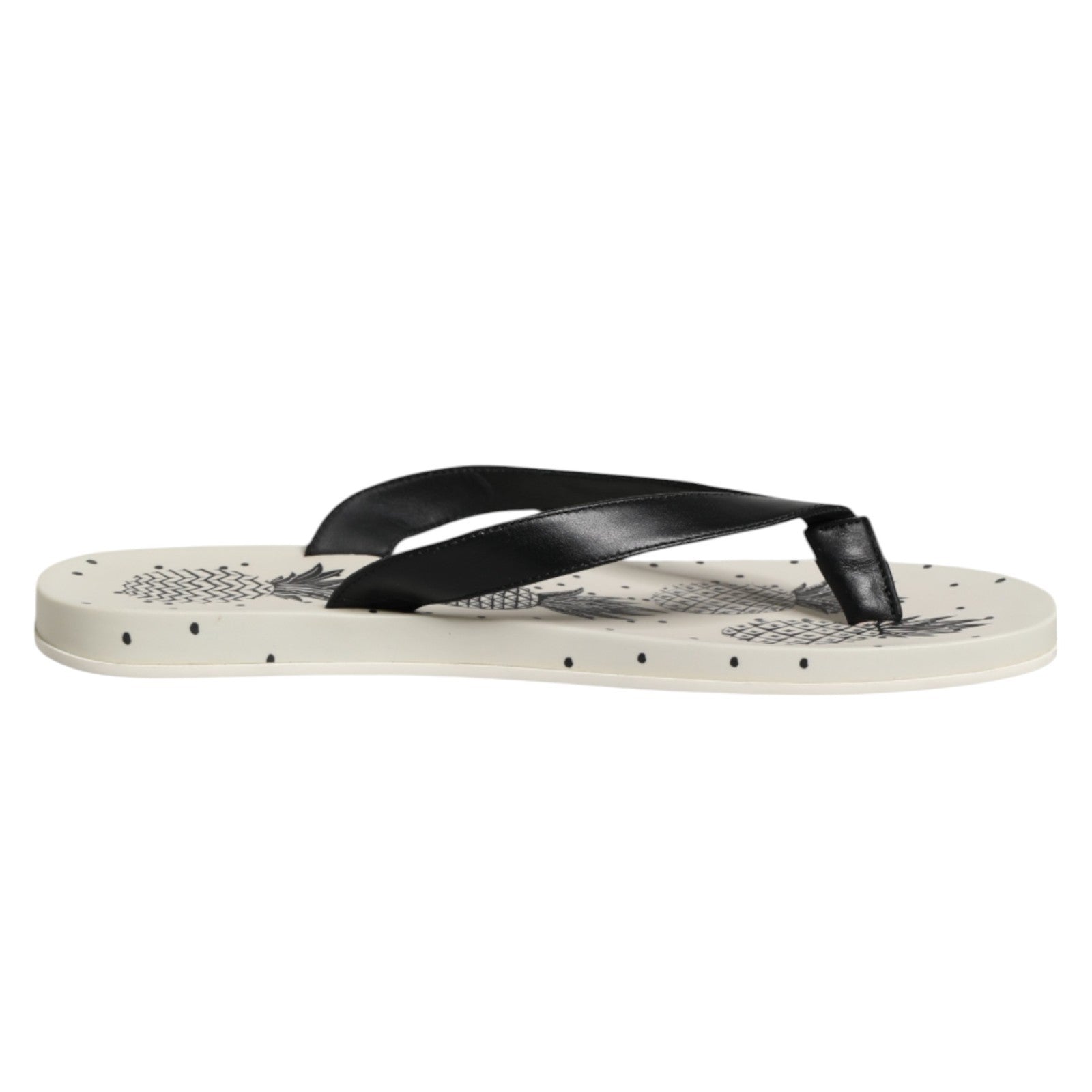 White Pineapple Print Slides Flip Flops Shoes - ventzia