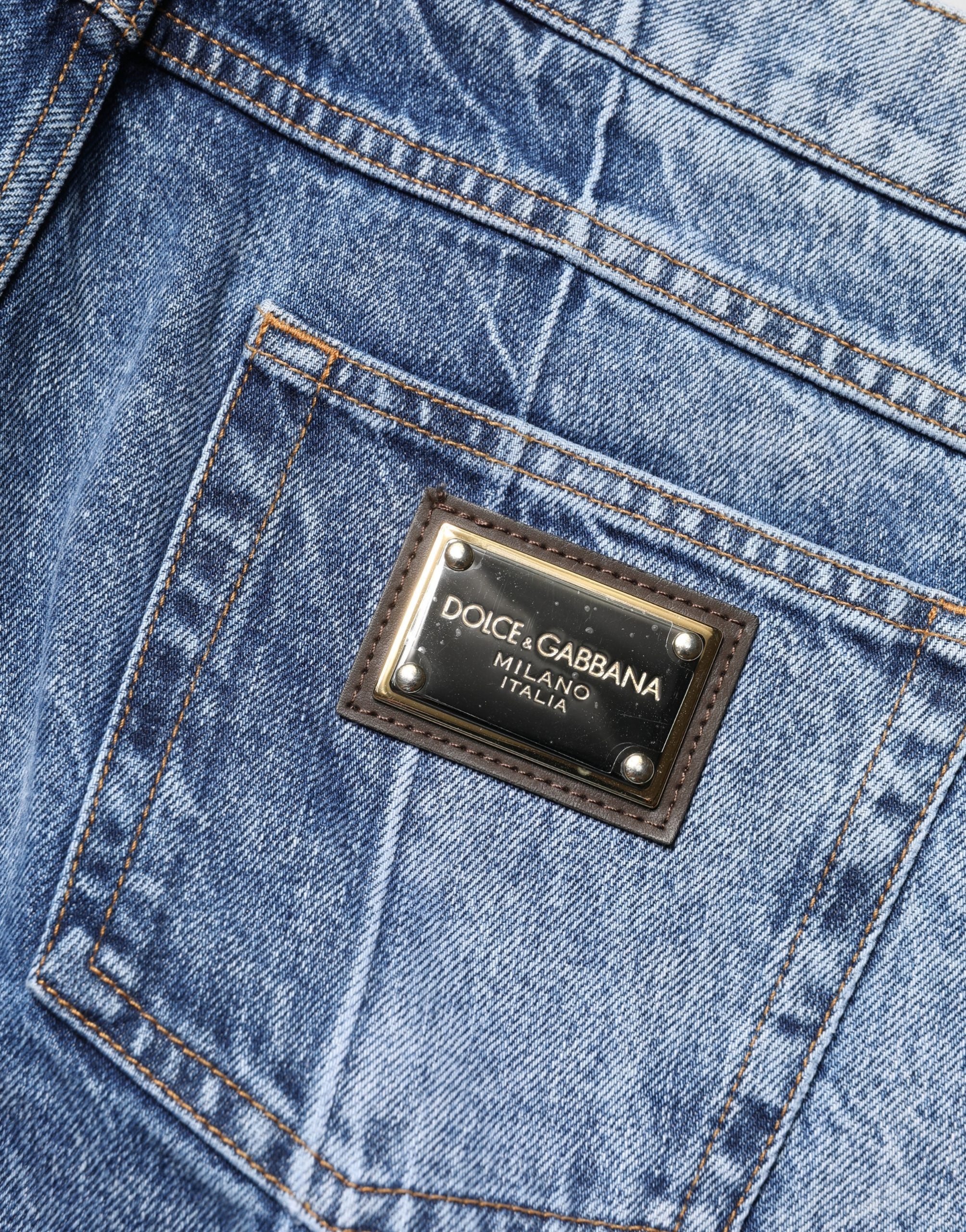 Two Tone Blue Cotton Regular Men Denim Jeans - ventzia