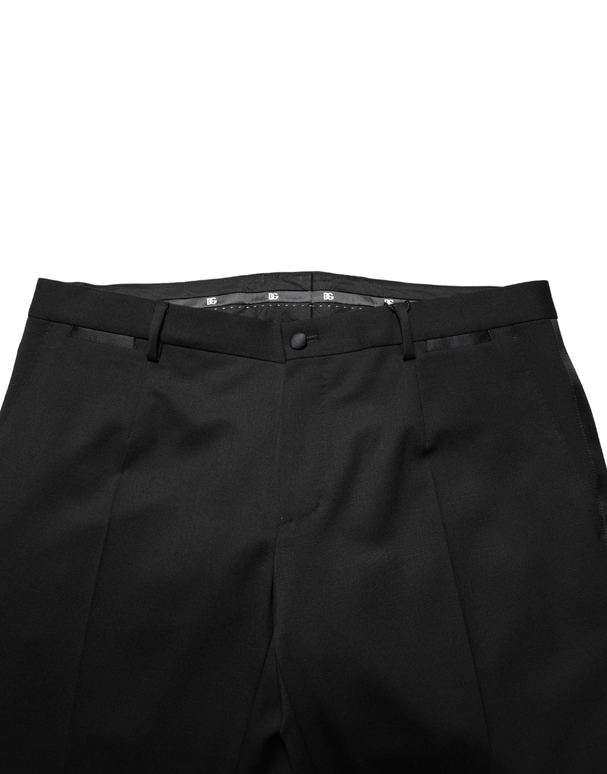 Black Wool Skinny Men Dress Trouser Pants - ventzia