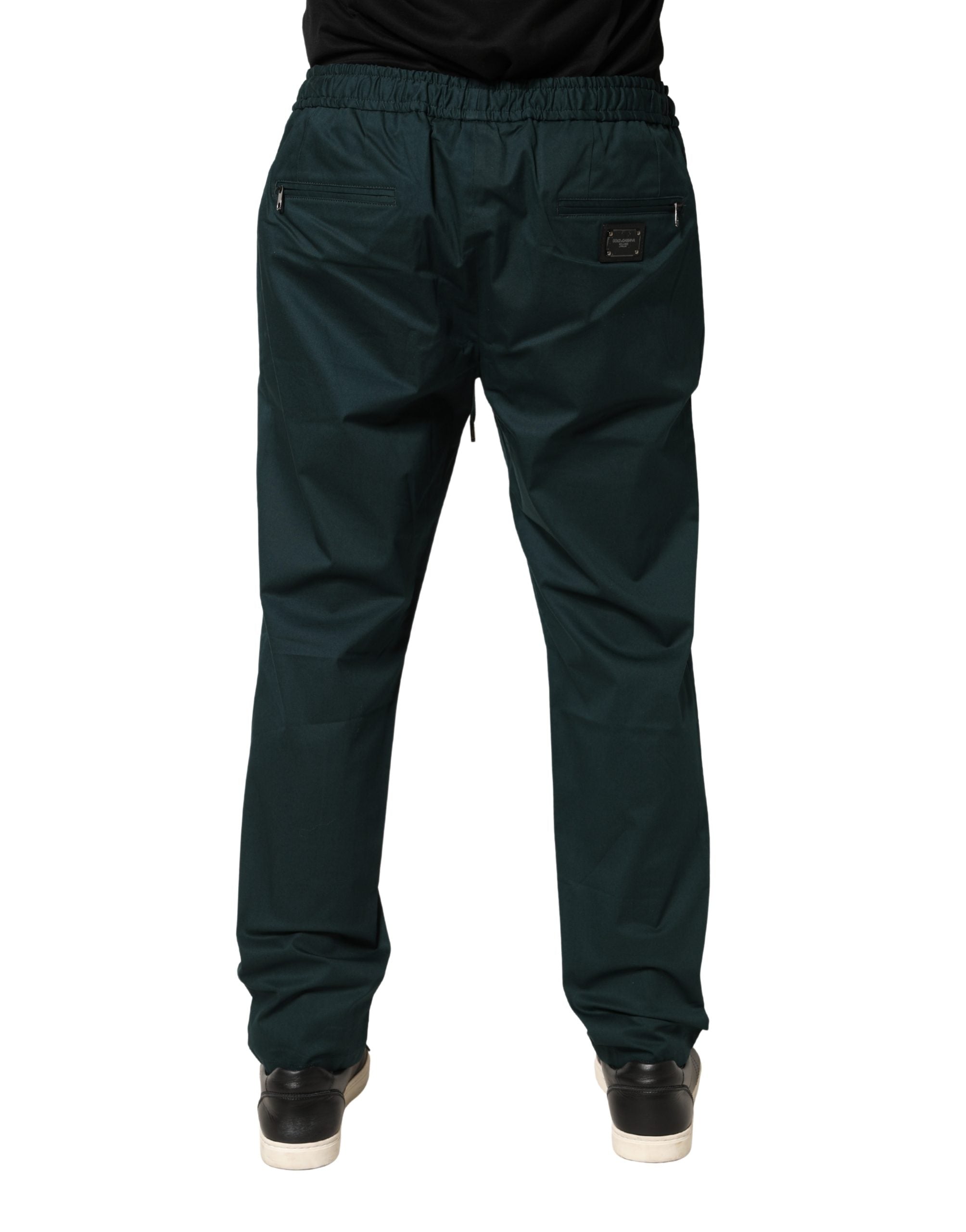 Green Cotton Skinny Men Jogger Trouser Pants - ventzia