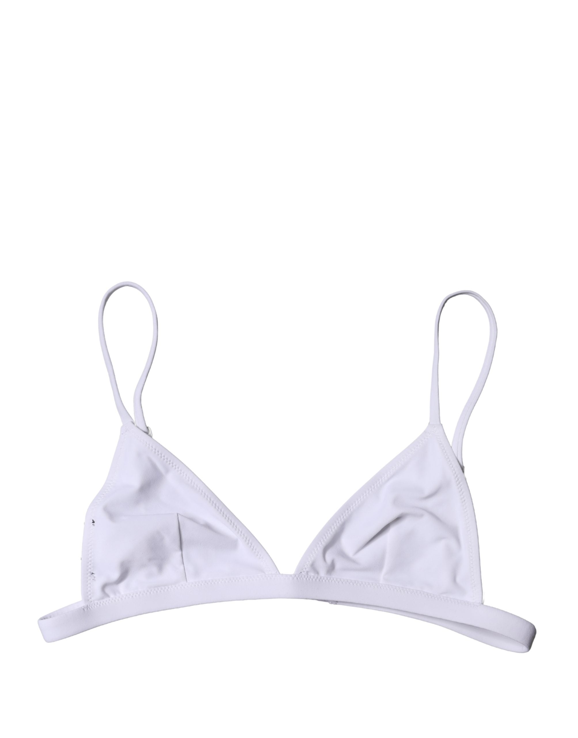 Top White Nylon Triangle Swimwear Beachwear Bikini - ventzia