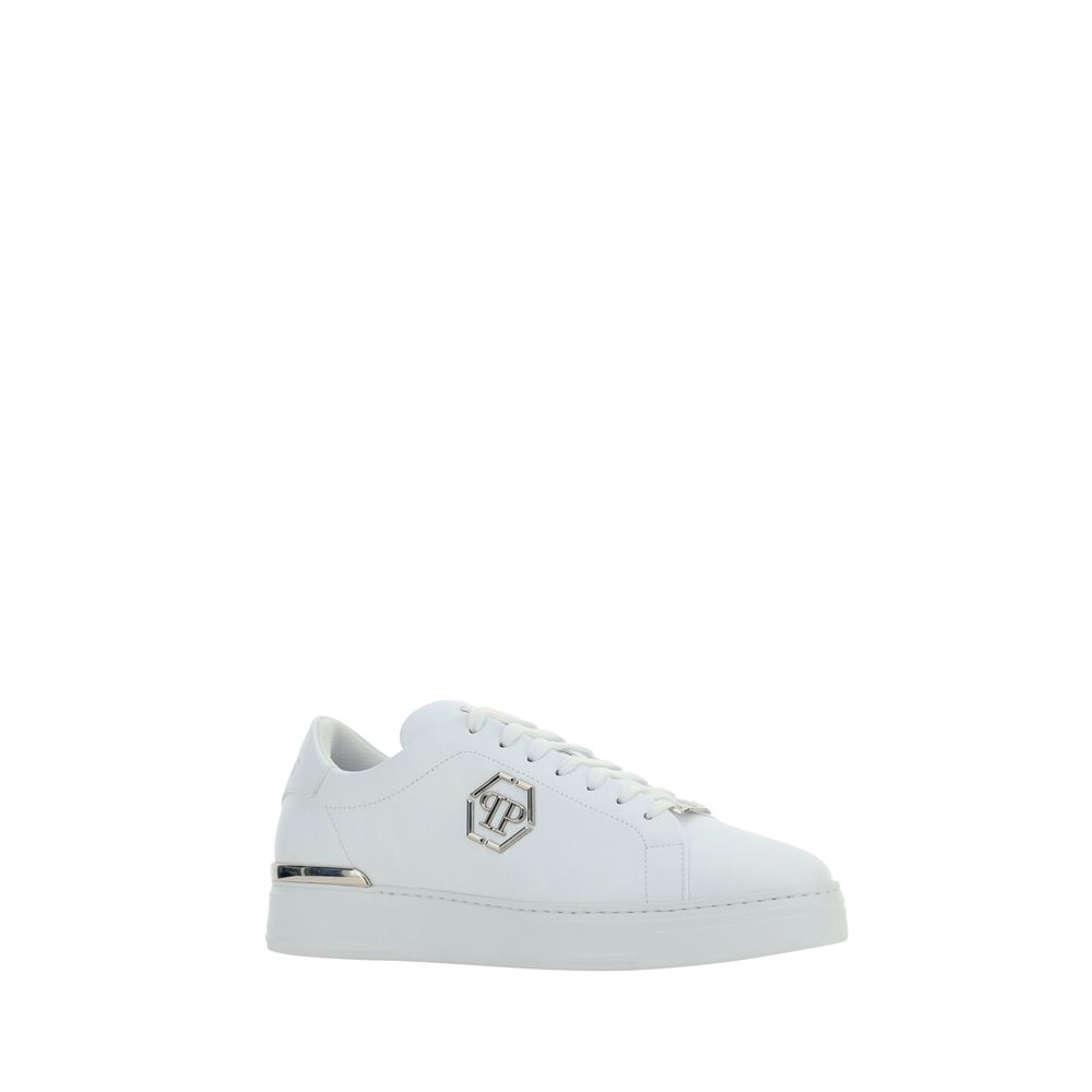 White Rubber Low Top Sneakers - ventzia