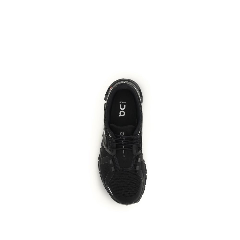 Black Recycled Polyester Athletic Sneakers - ventzia