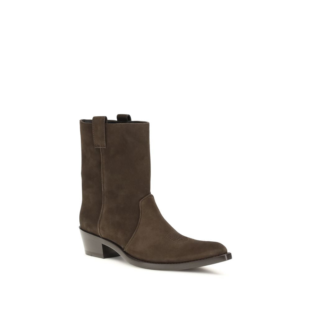 Brown Calf Leather Bos Taurus Ankle Boots - ventzia