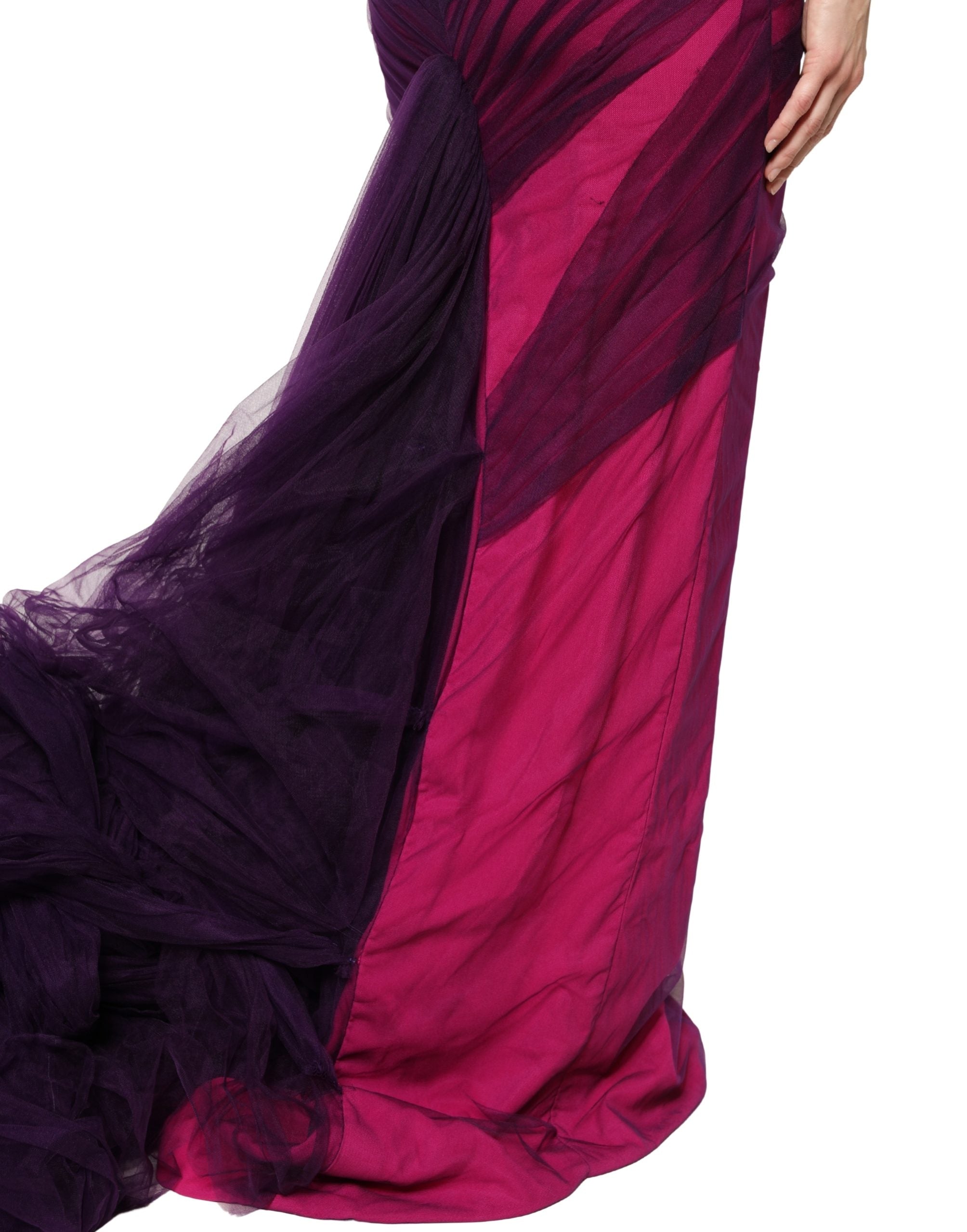 Pink Black Strapless Sheath Mermaid Dress - ventzia