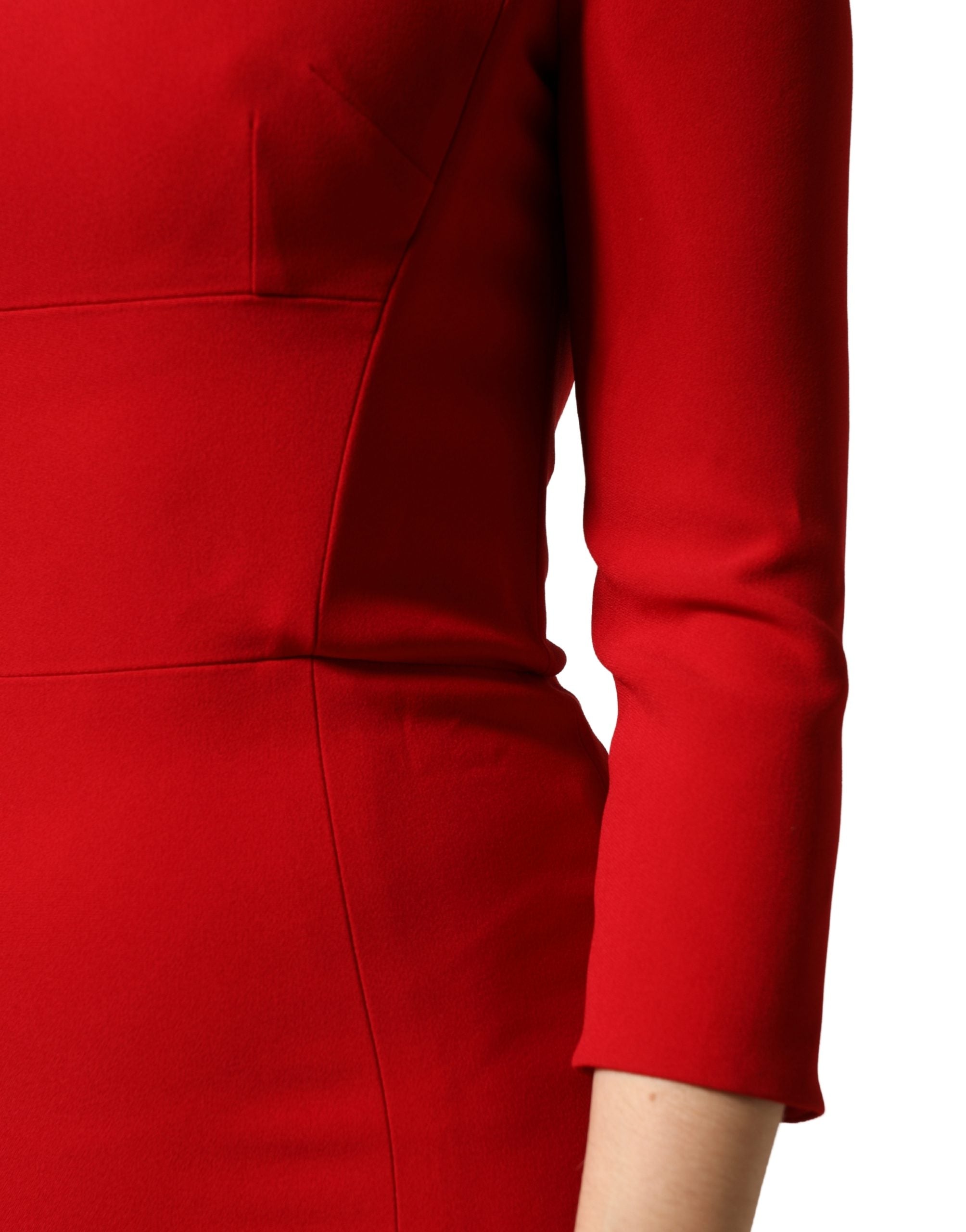 Red Viscose Sheath Bodycon Mermaid Dress - ventzia