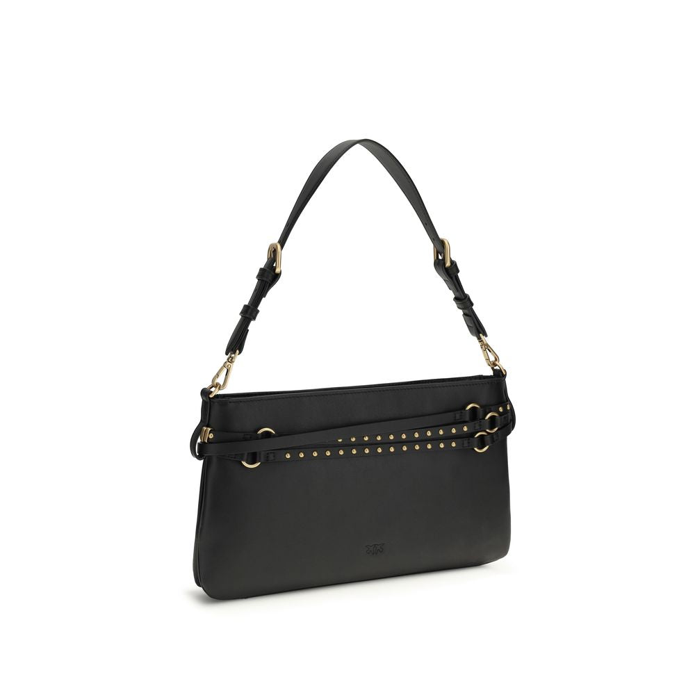 Black Calf Leather Bos Taurus Shoulder Bag - ventzia