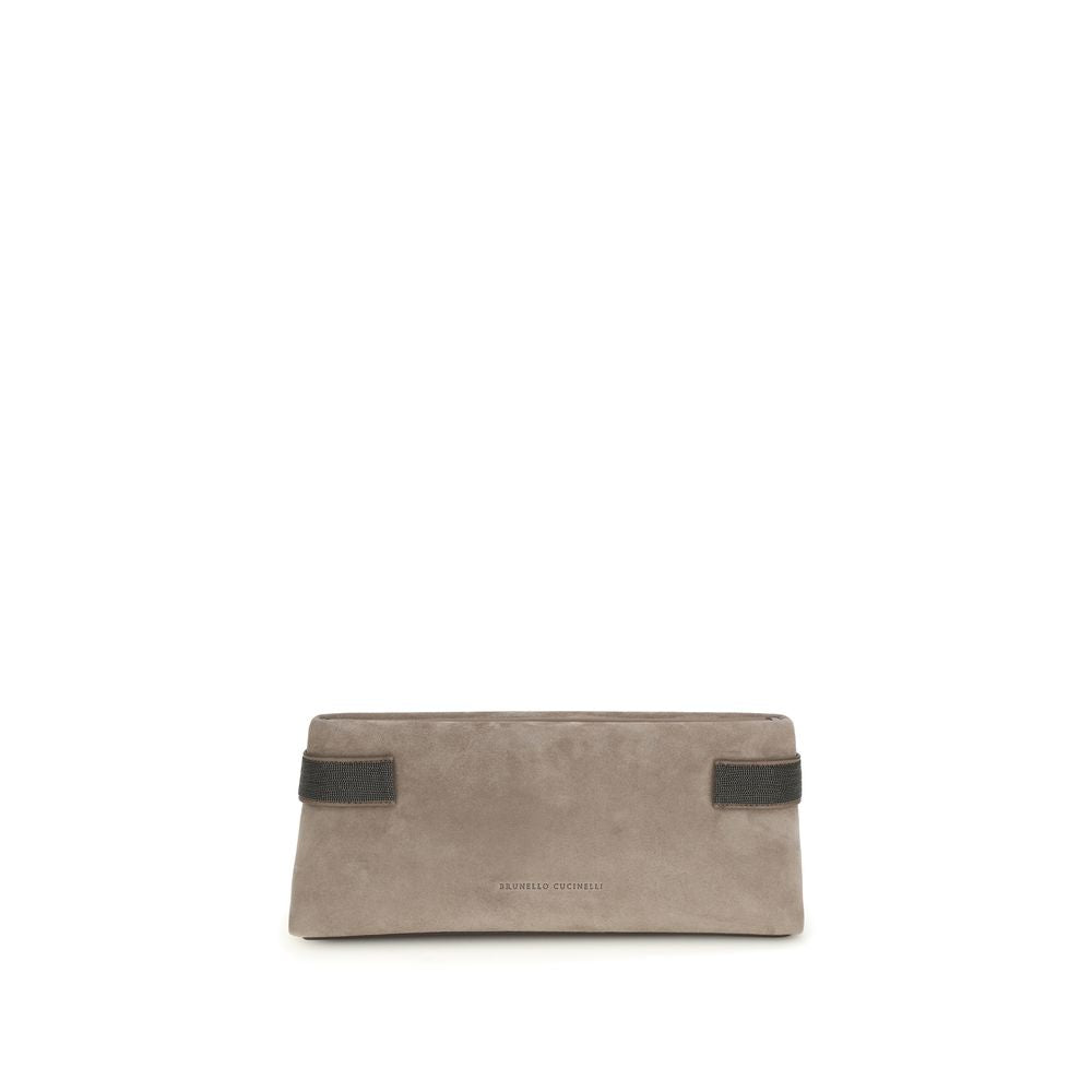 Gray Calf Leather Bos Taurus Clutch Bag - ventzia