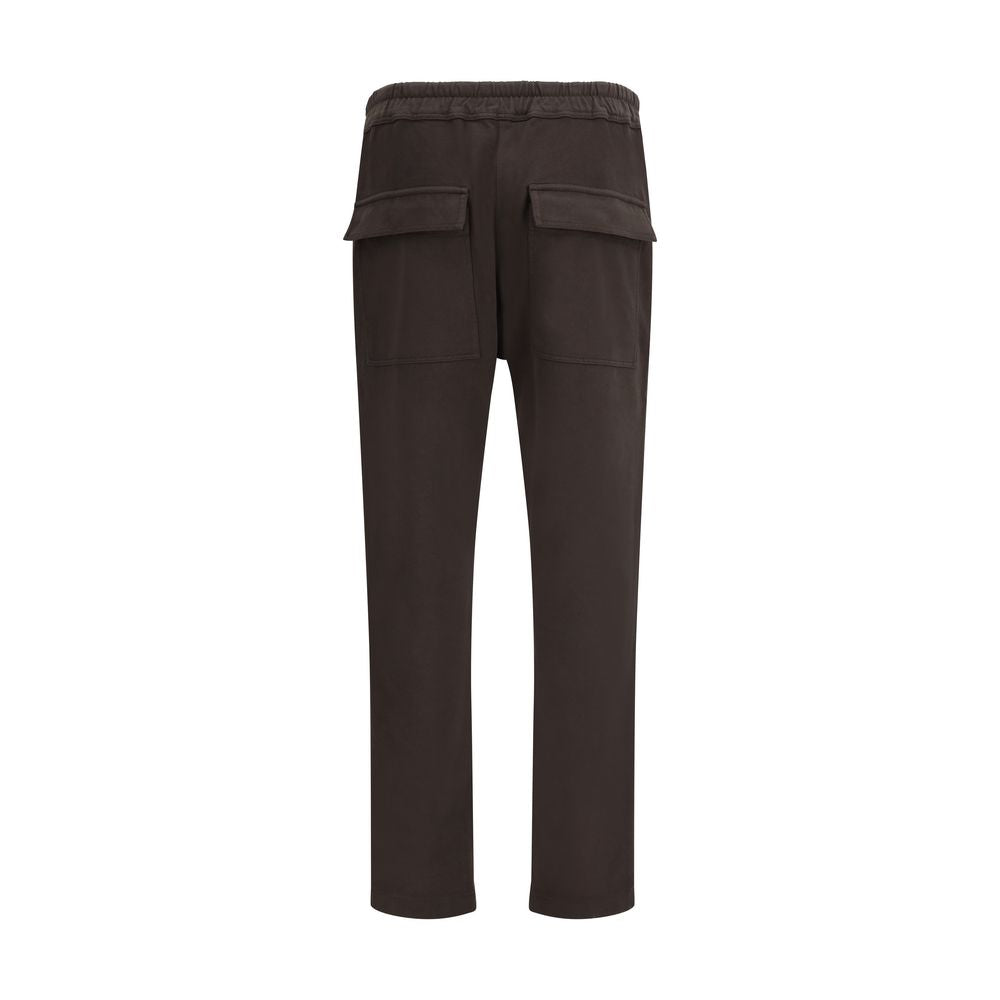 Brown Cotton Athletic Pants - ventzia