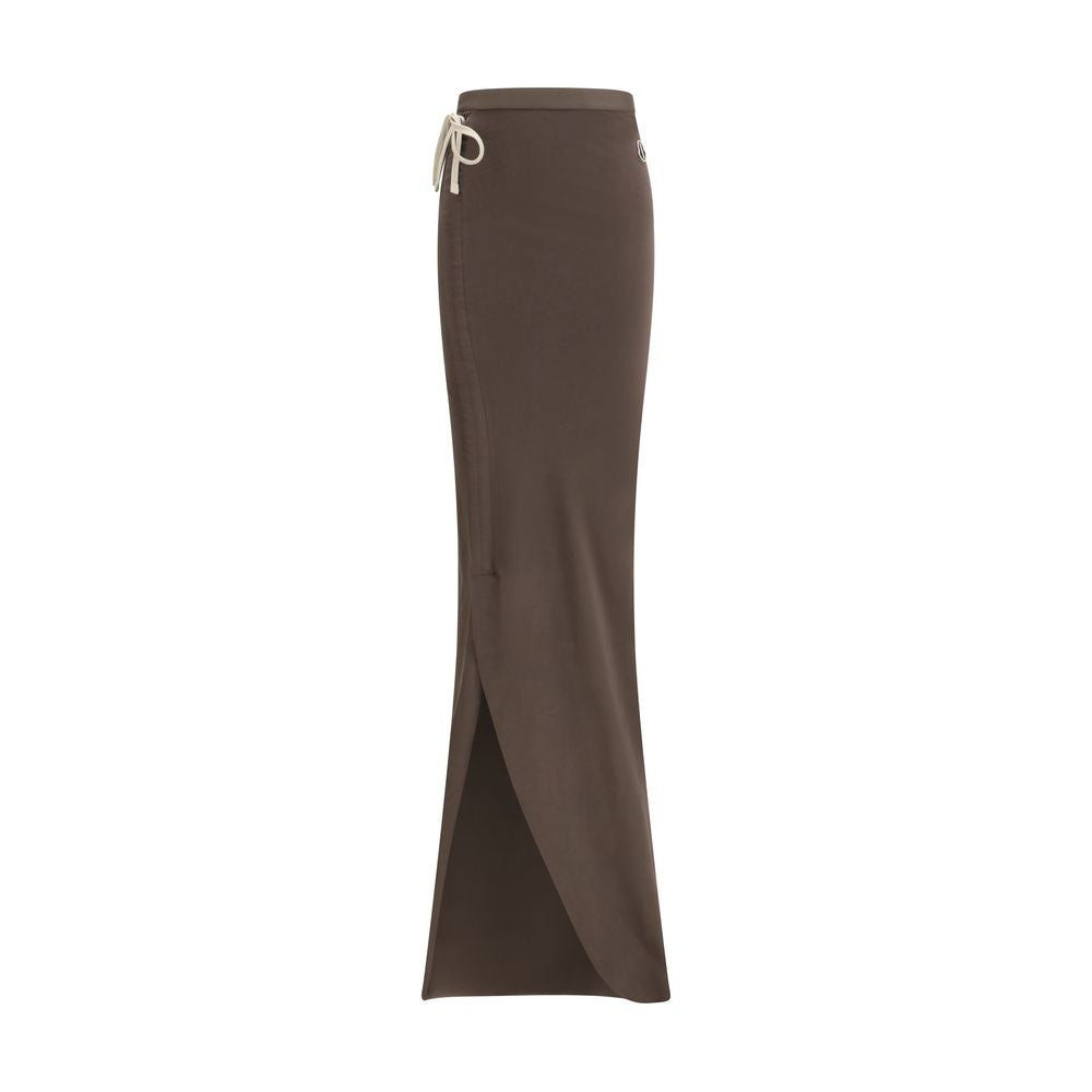 Brown Cotton Long Skirt - ventzia