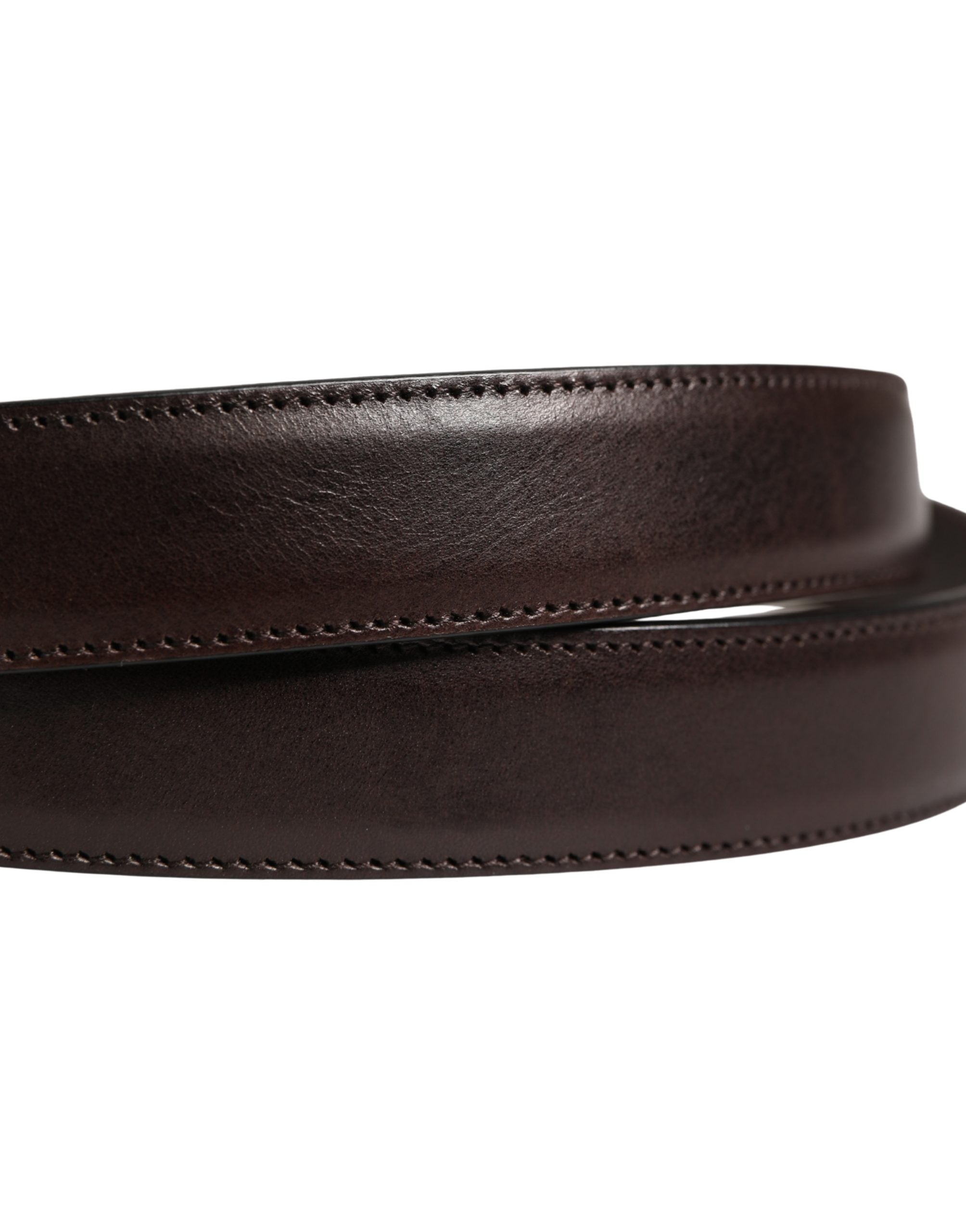 Men Brown Classic Leather Metal Buckle Belt - ventzia