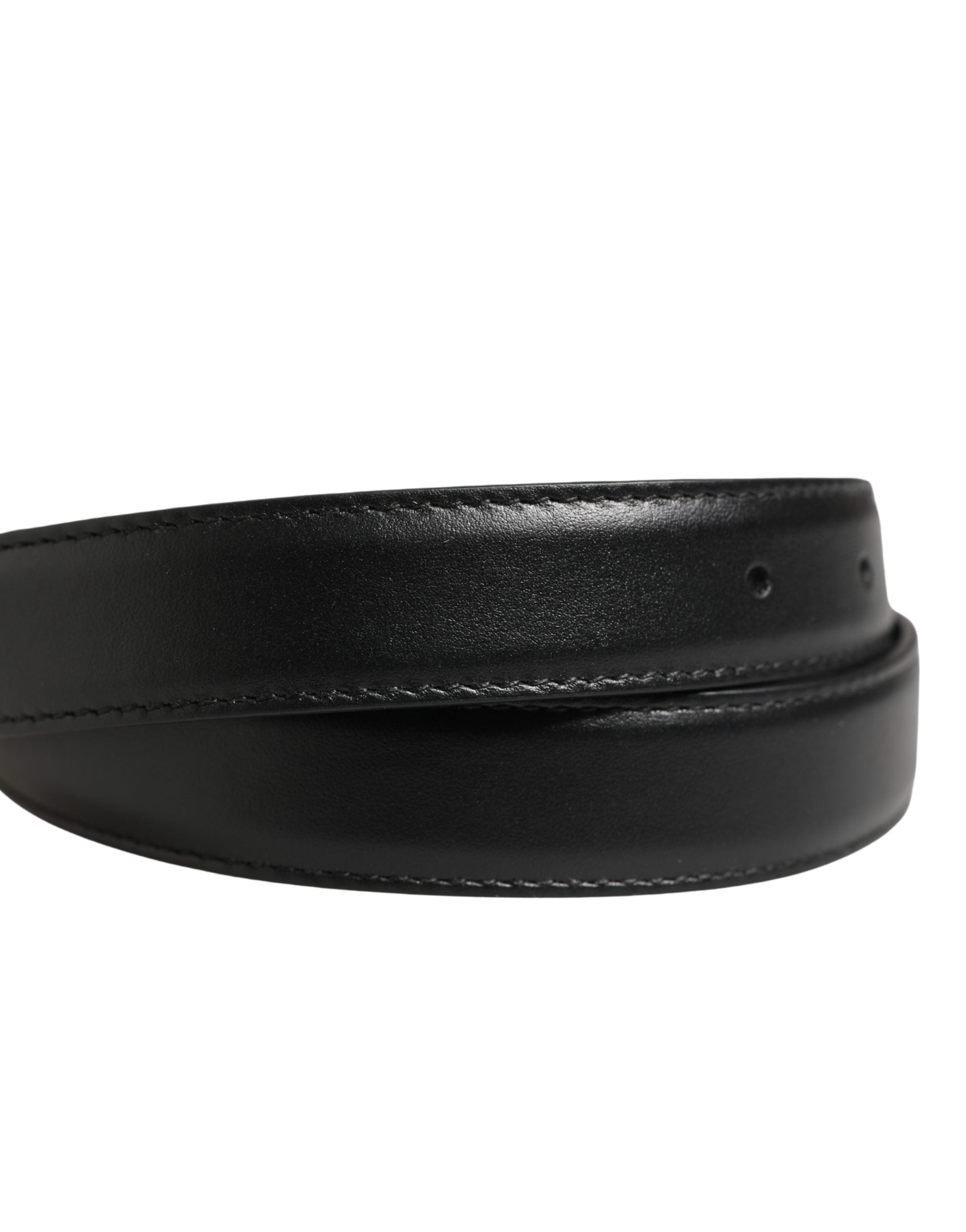 Men Black Classic Leather Metal Buckle Belt - ventzia