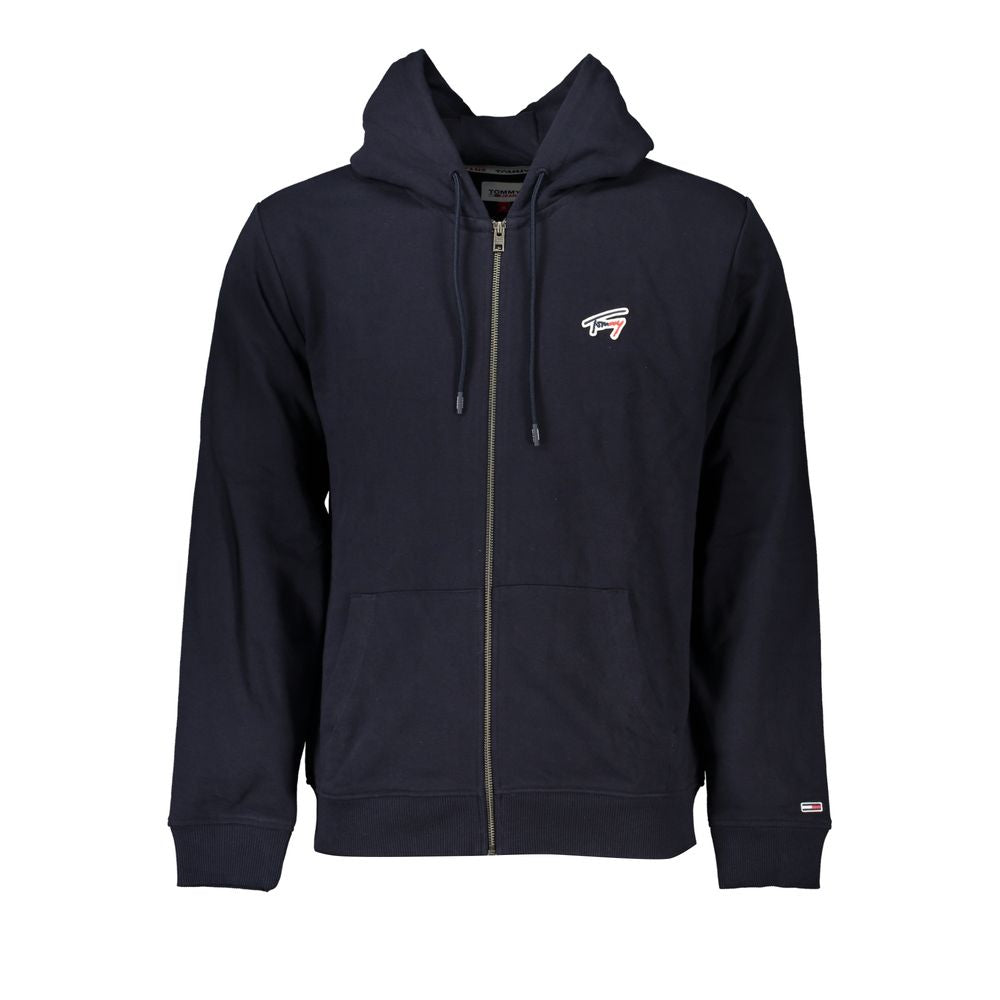 Blue Cotton Men's Hooded Sweatshirt - ventzia