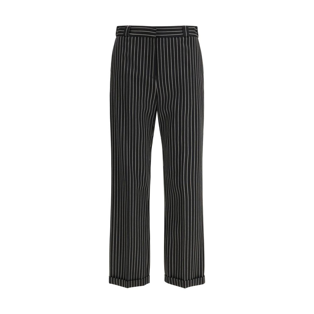 Black Wool Casual Pants