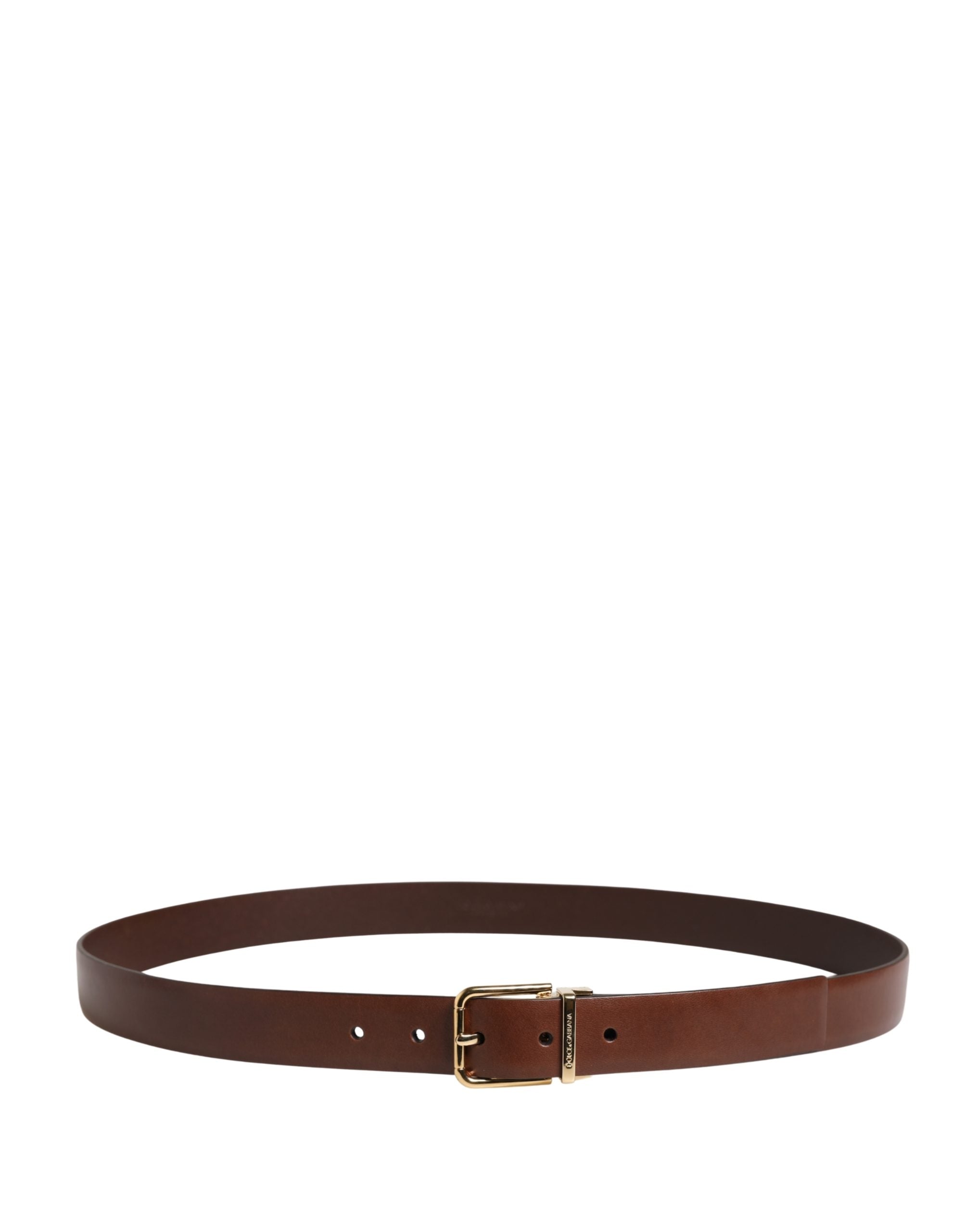Men Brown Classic Leather Metal Buckle Belt - ventzia