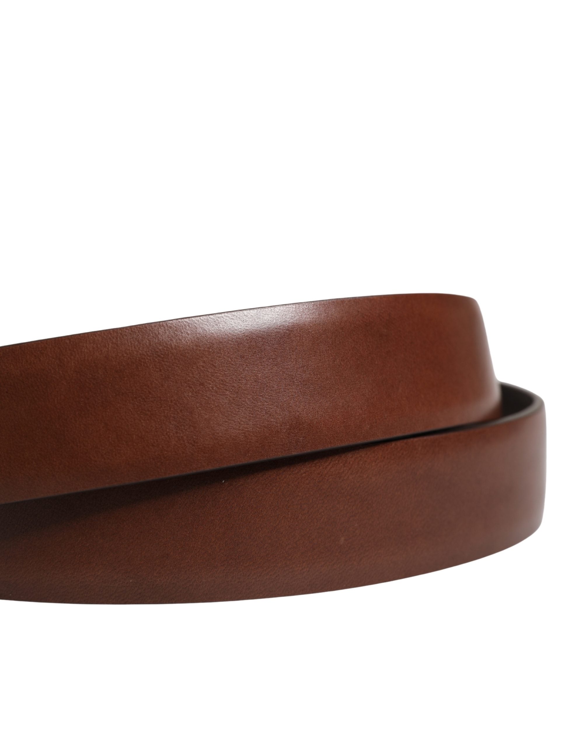 Men Brown Classic Leather Metal Buckle Belt - ventzia