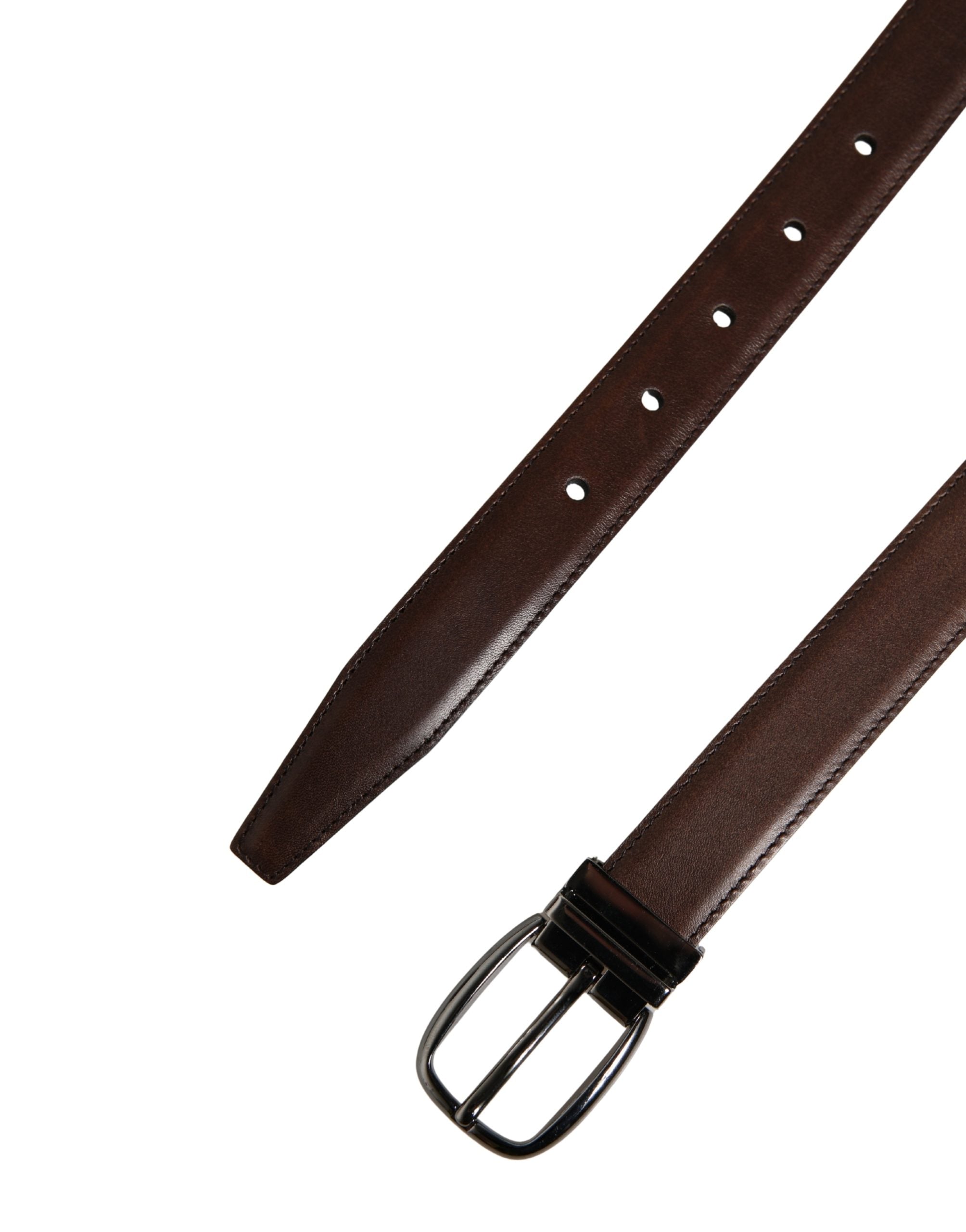Men Brown Classic Leather Metal Buckle Belt - ventzia