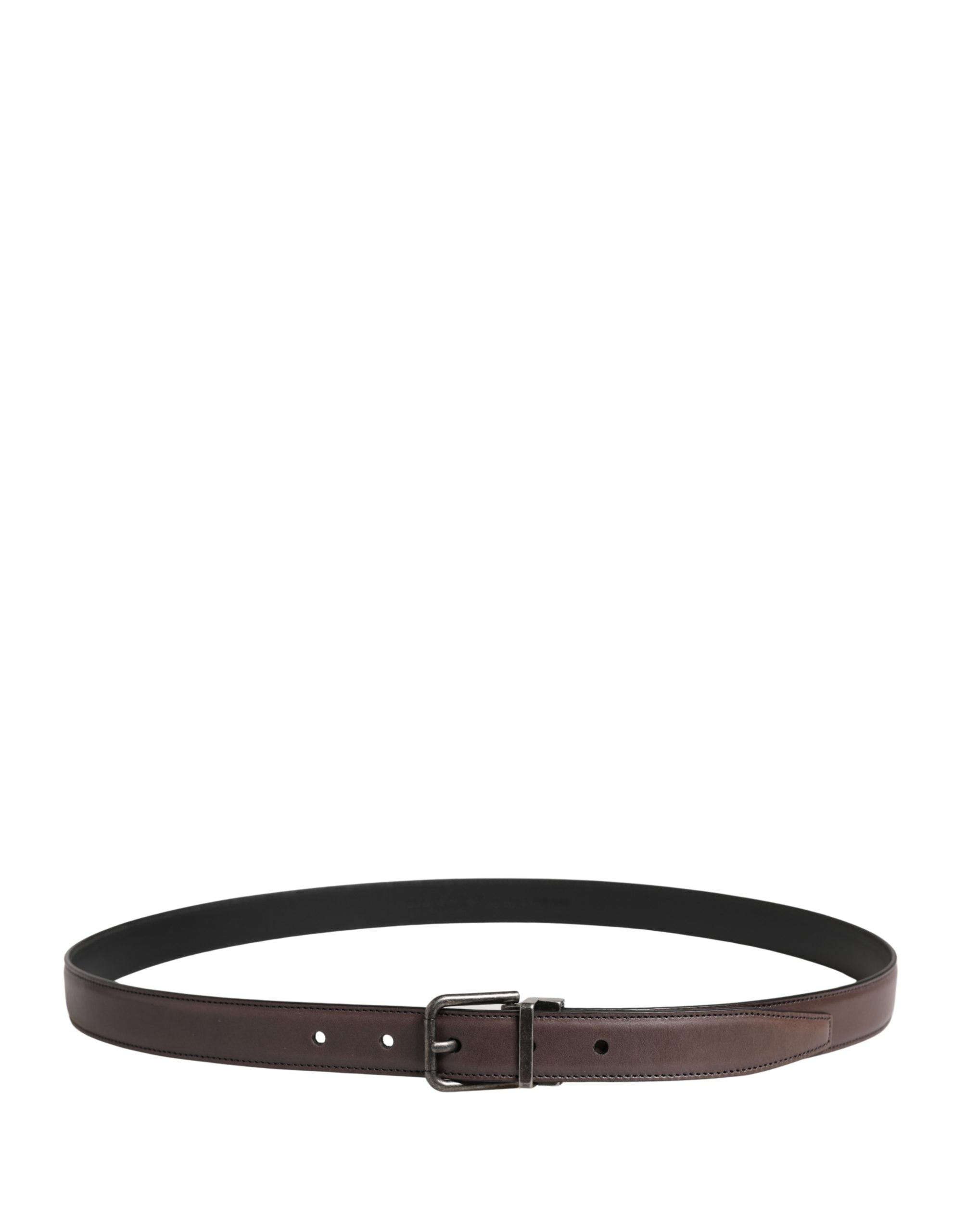 Men Brown Classic Leather Metal Buckle Belt - ventzia