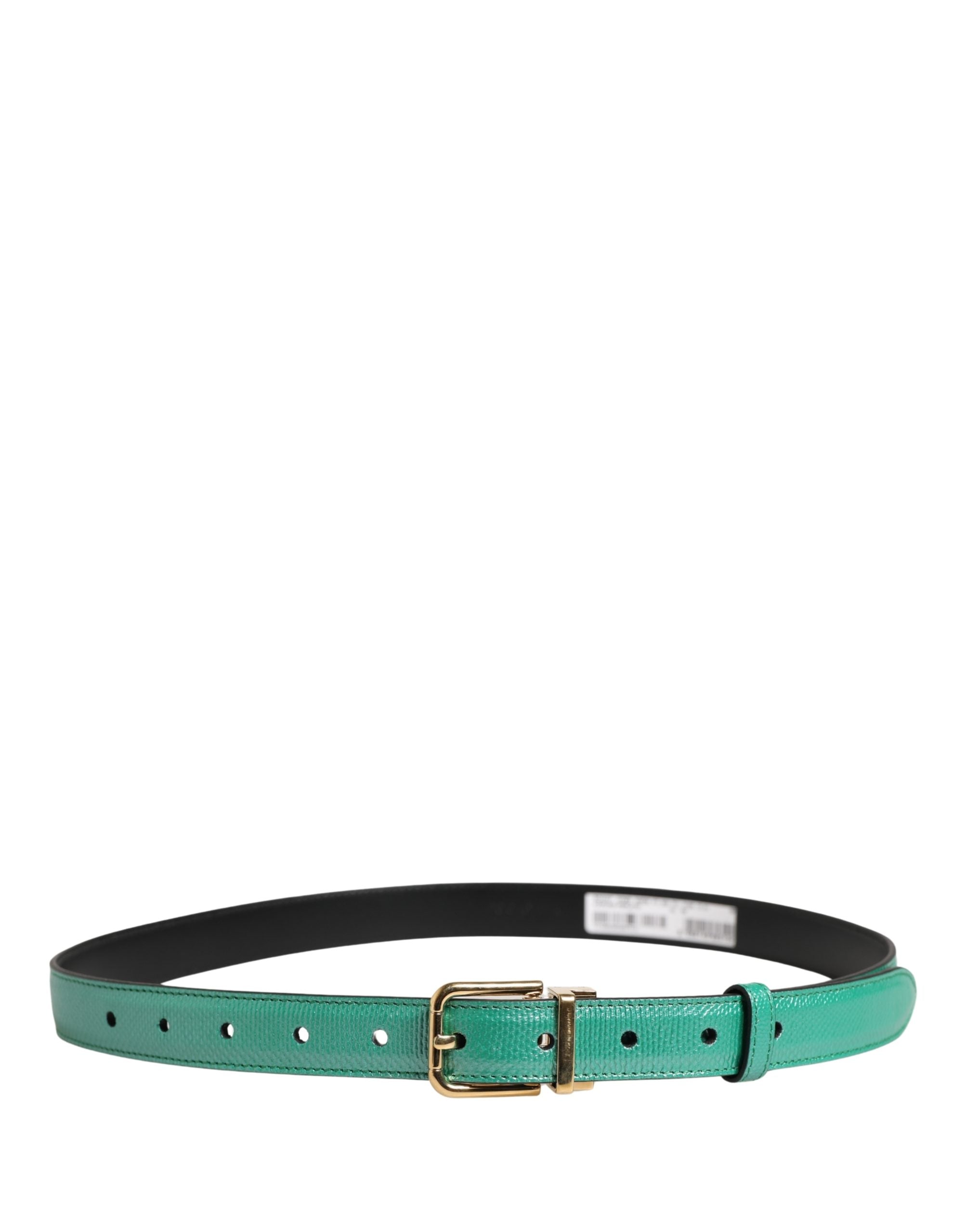 Men Green Classic Leather Metal Buckle Belt - ventzia