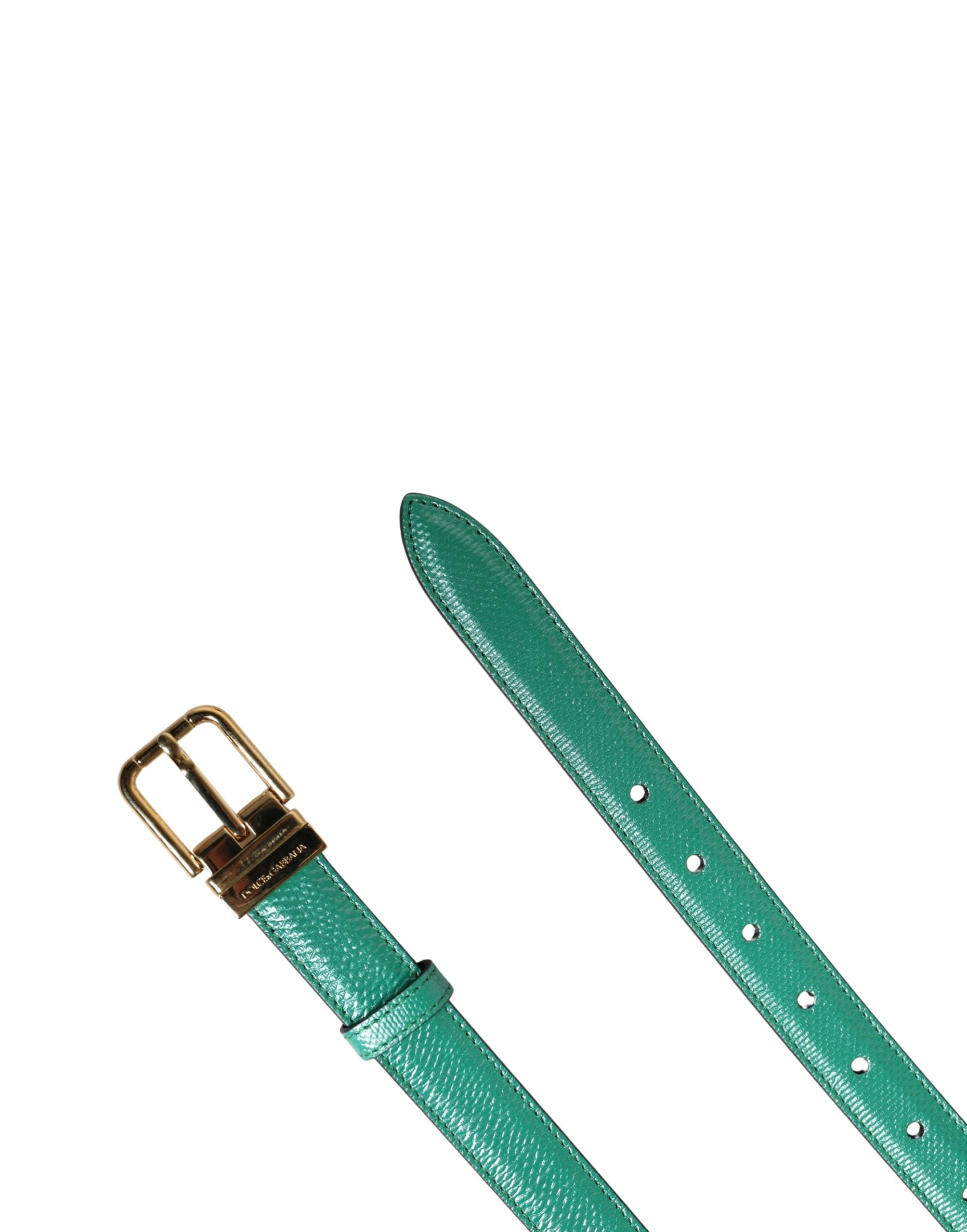 Men Green Classic Leather Metal Buckle Belt - ventzia