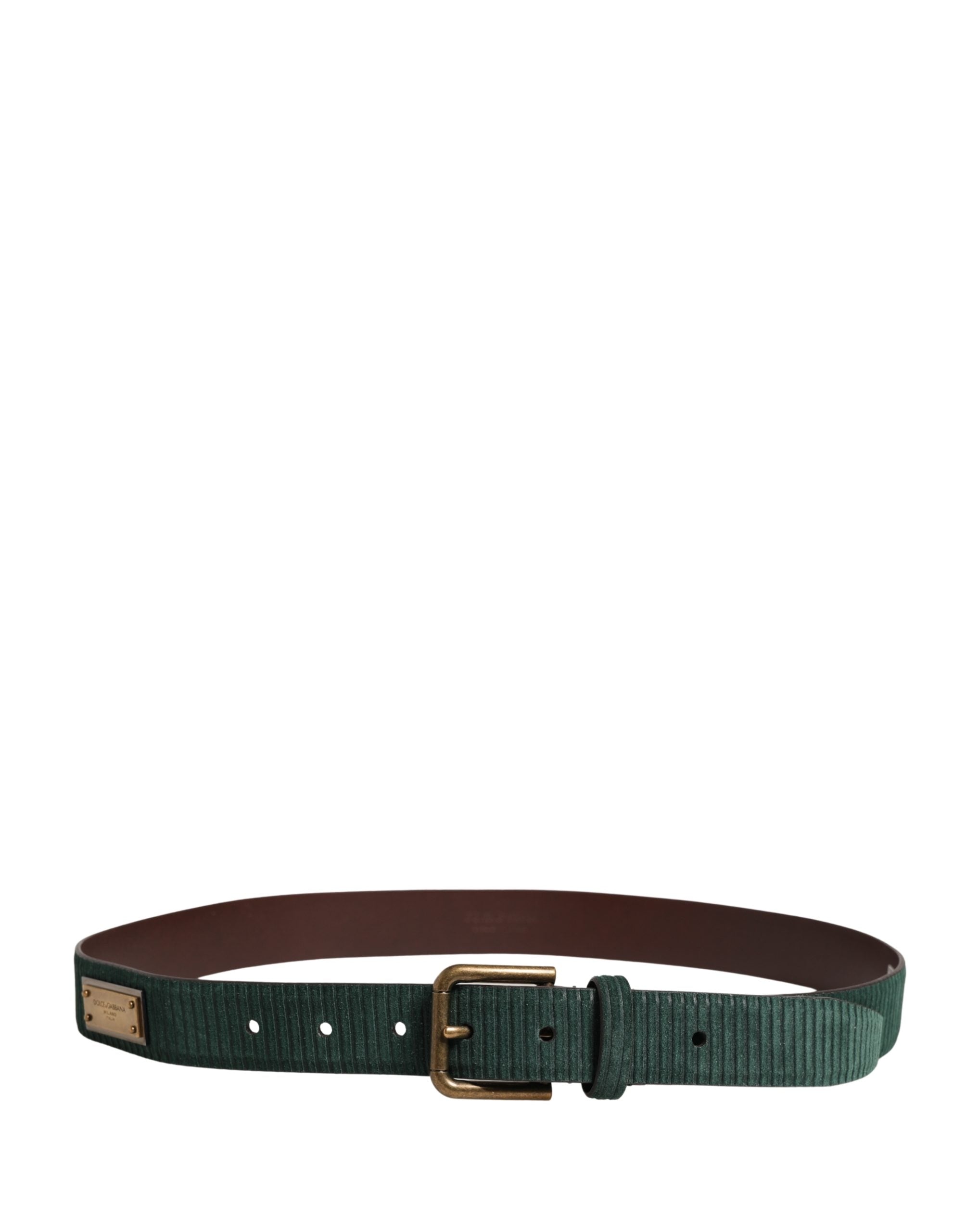 Men Green Velvet Leather Metal Buckle Belt - ventzia