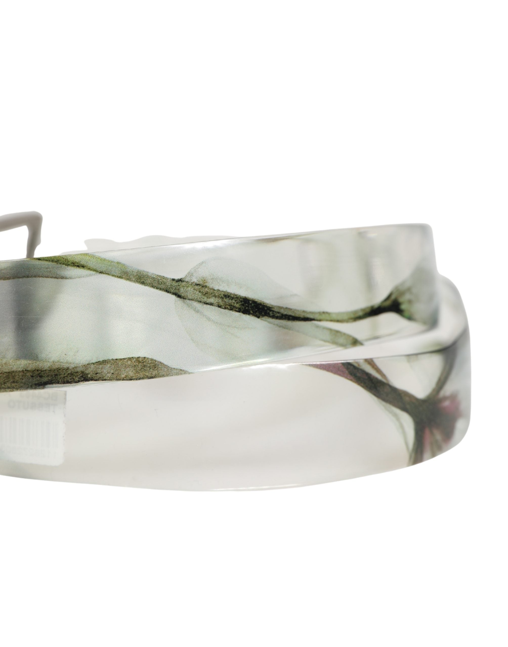 Men White Floral PVC Silver Metal Buckle Belt - ventzia