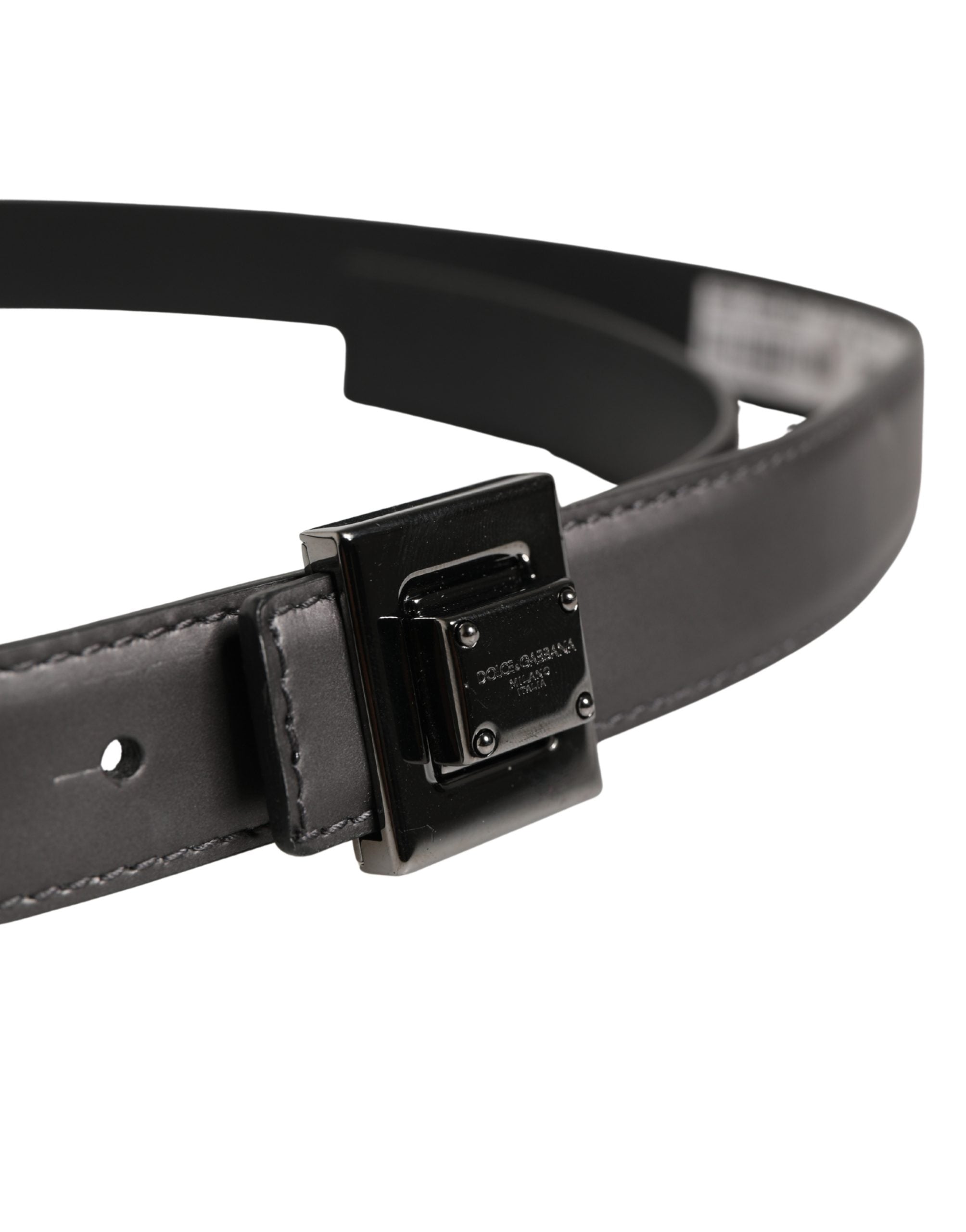 Men Silver Classic Leather Square Buckle Belt - ventzia