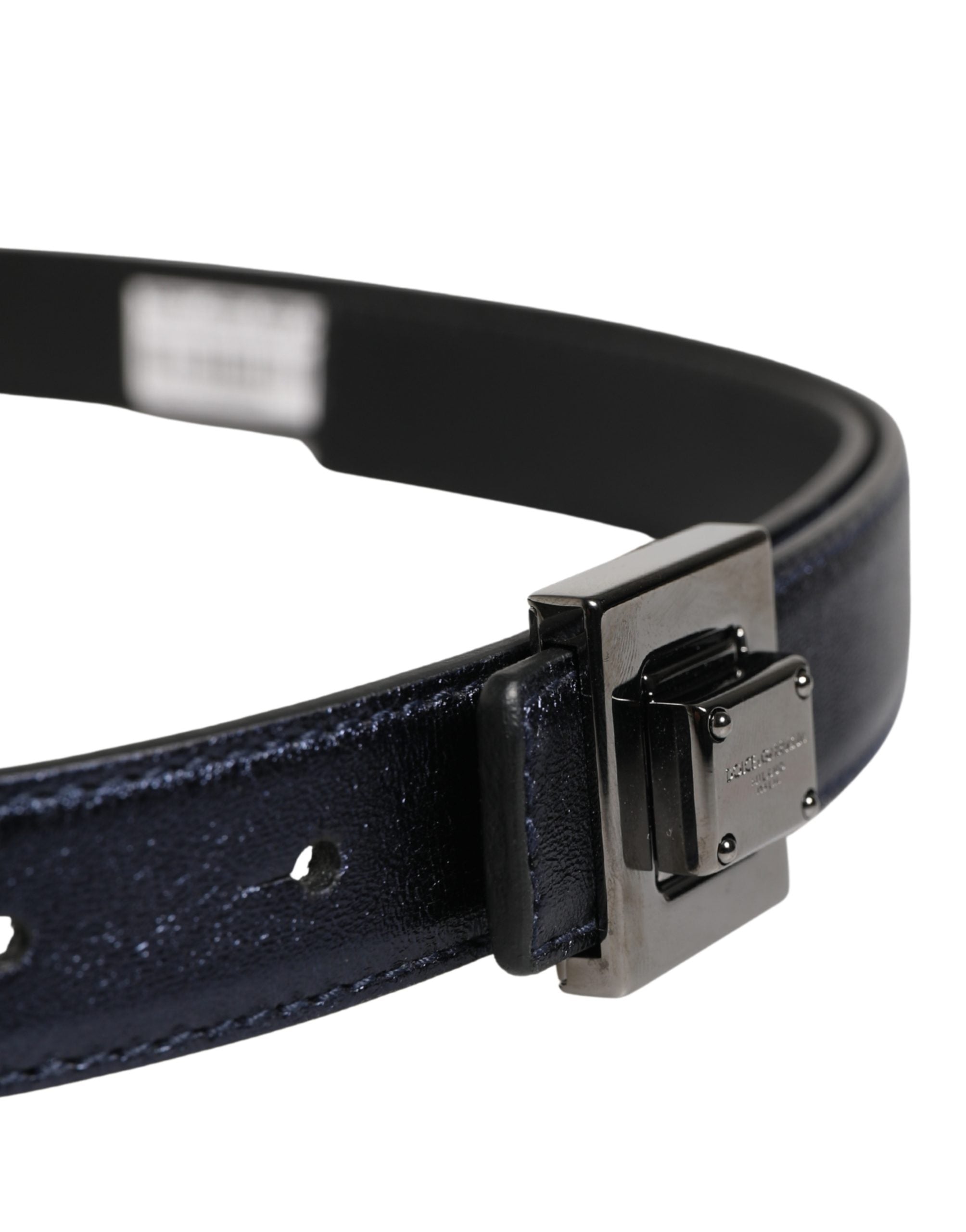 Men Black Classic Leather Square Buckle Belt - ventzia