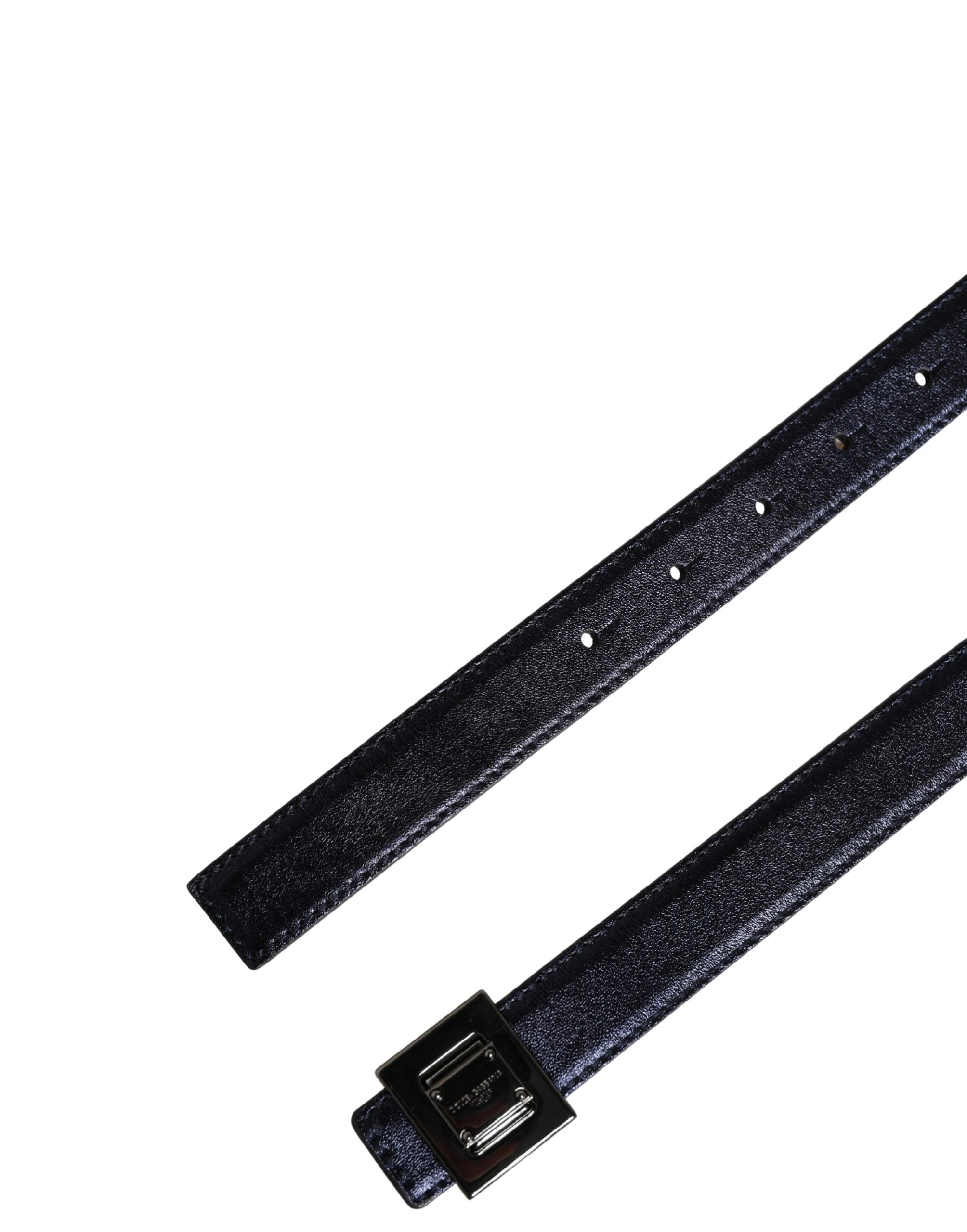 Men Black Classic Leather Square Buckle Belt - ventzia