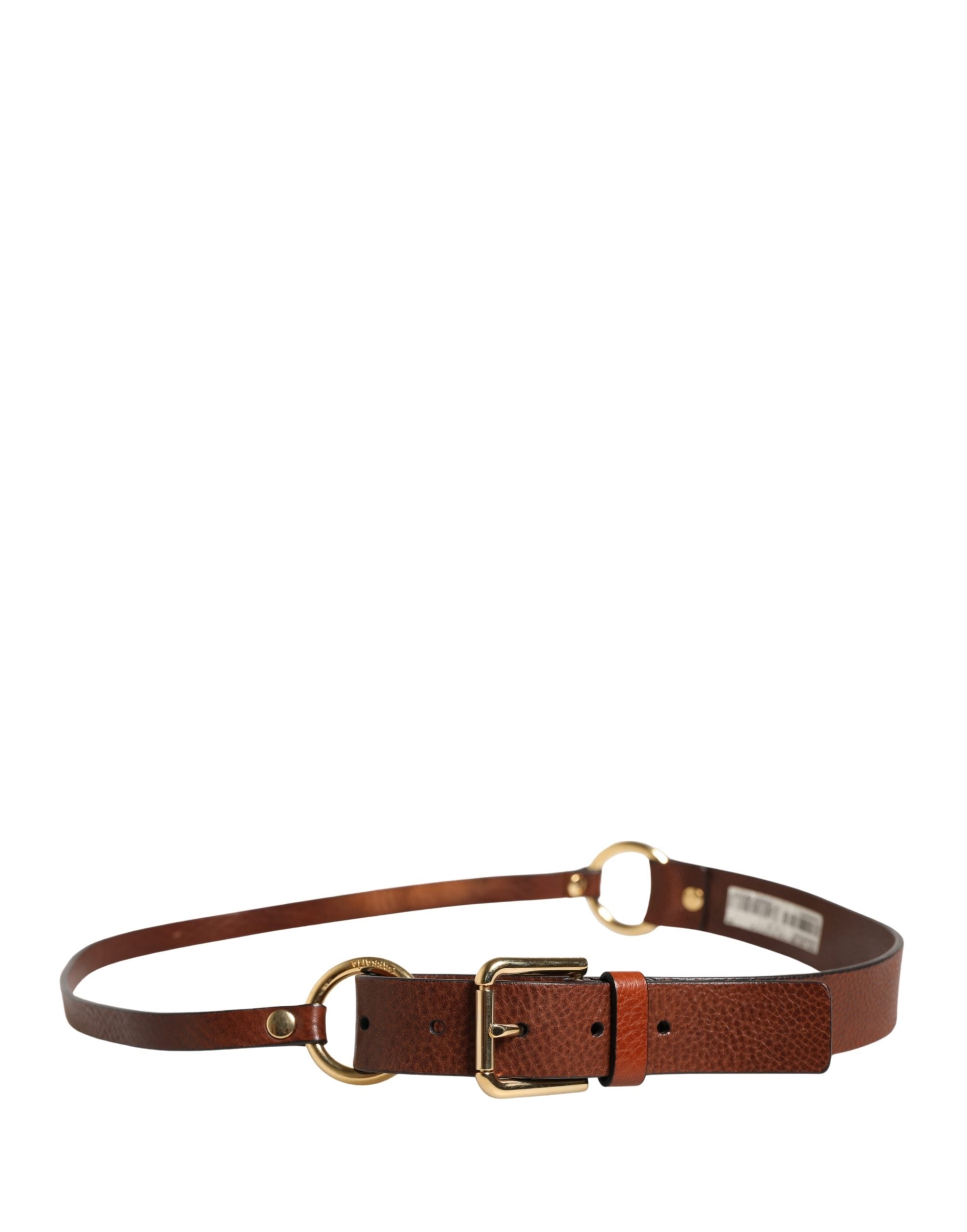 Men Brown Classic Leather Metal Buckle Belt - ventzia
