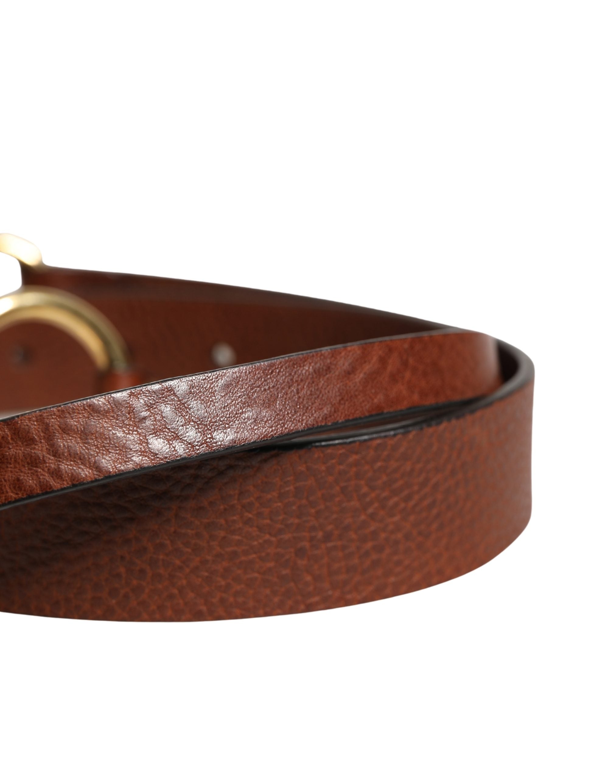 Men Brown Classic Leather Metal Buckle Belt - ventzia