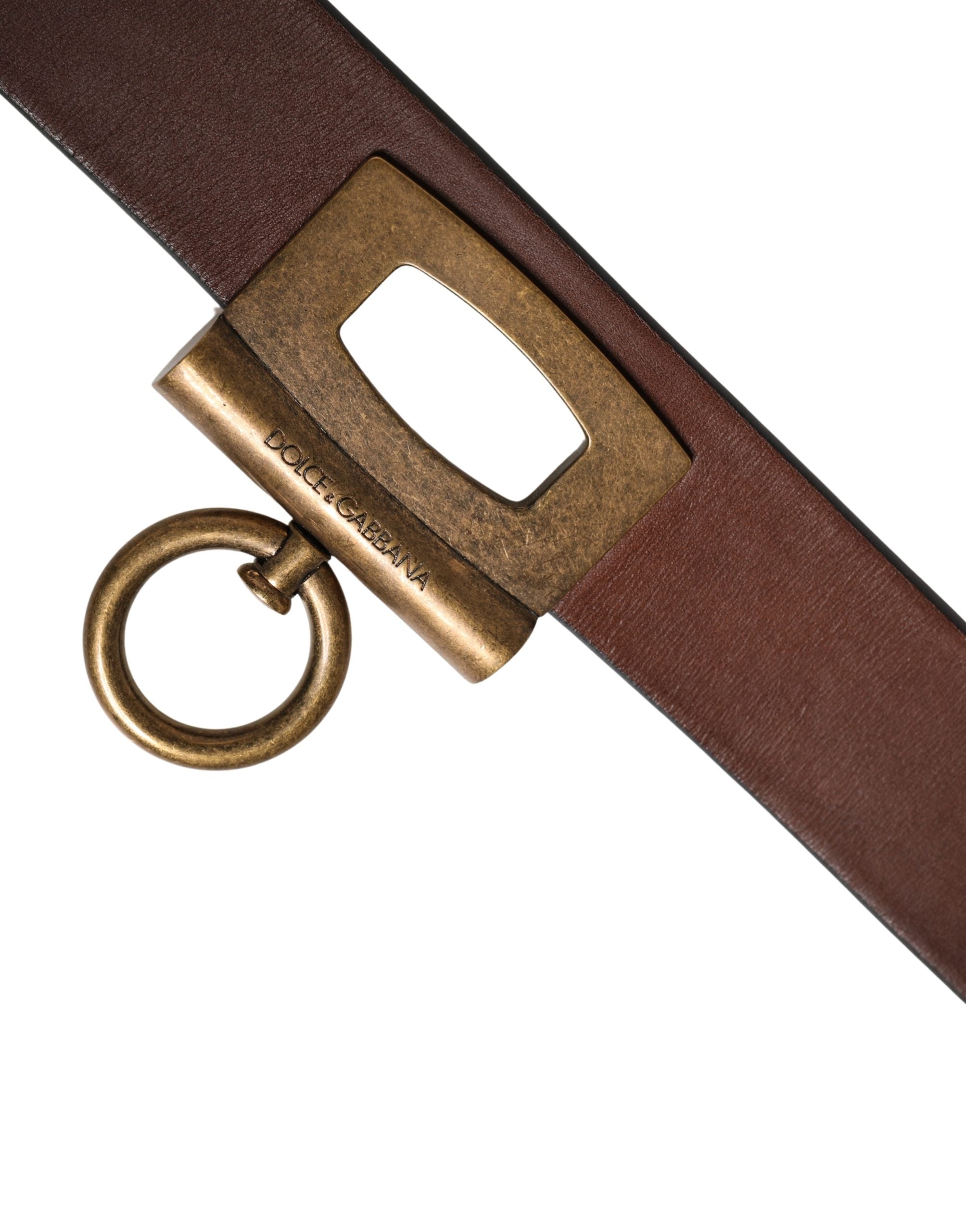 Men Brown Classic Leather Metal Buckle Belt - ventzia
