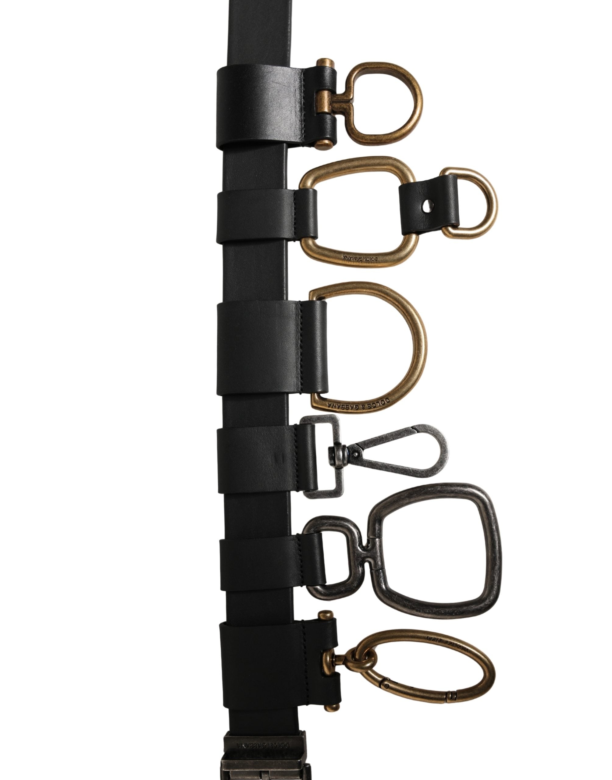 Men Black Classic Leather Metal Buckle Belt - ventzia
