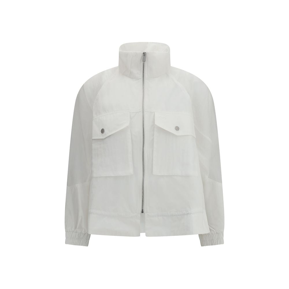 White Polyester Shell Jacket - ventzia