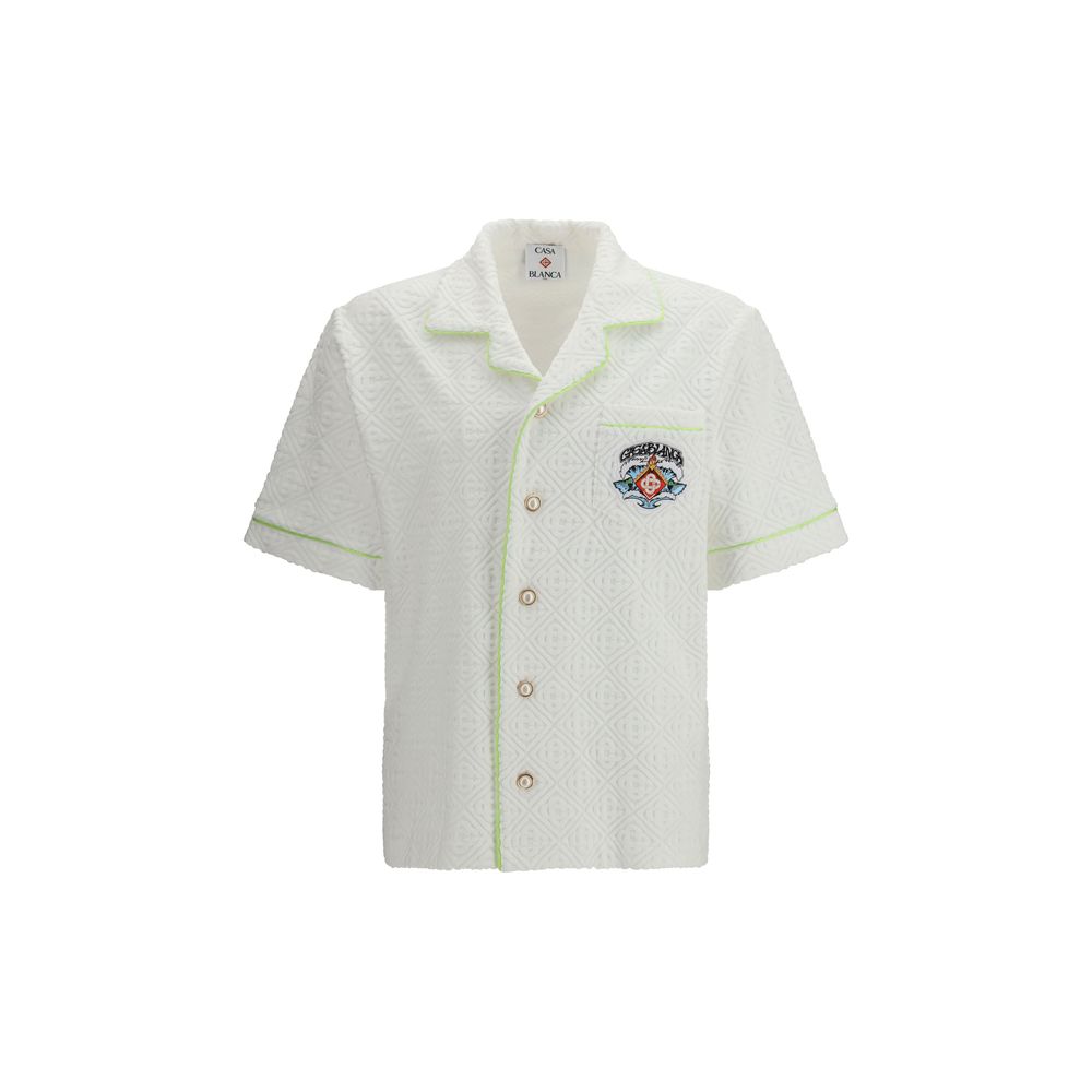 White Cotton Shortsleeve Shirt - ventzia