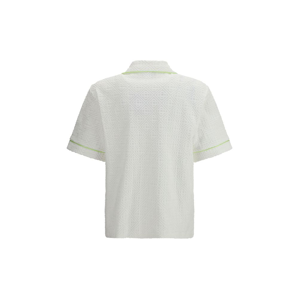 White Cotton Shortsleeve Shirt - ventzia