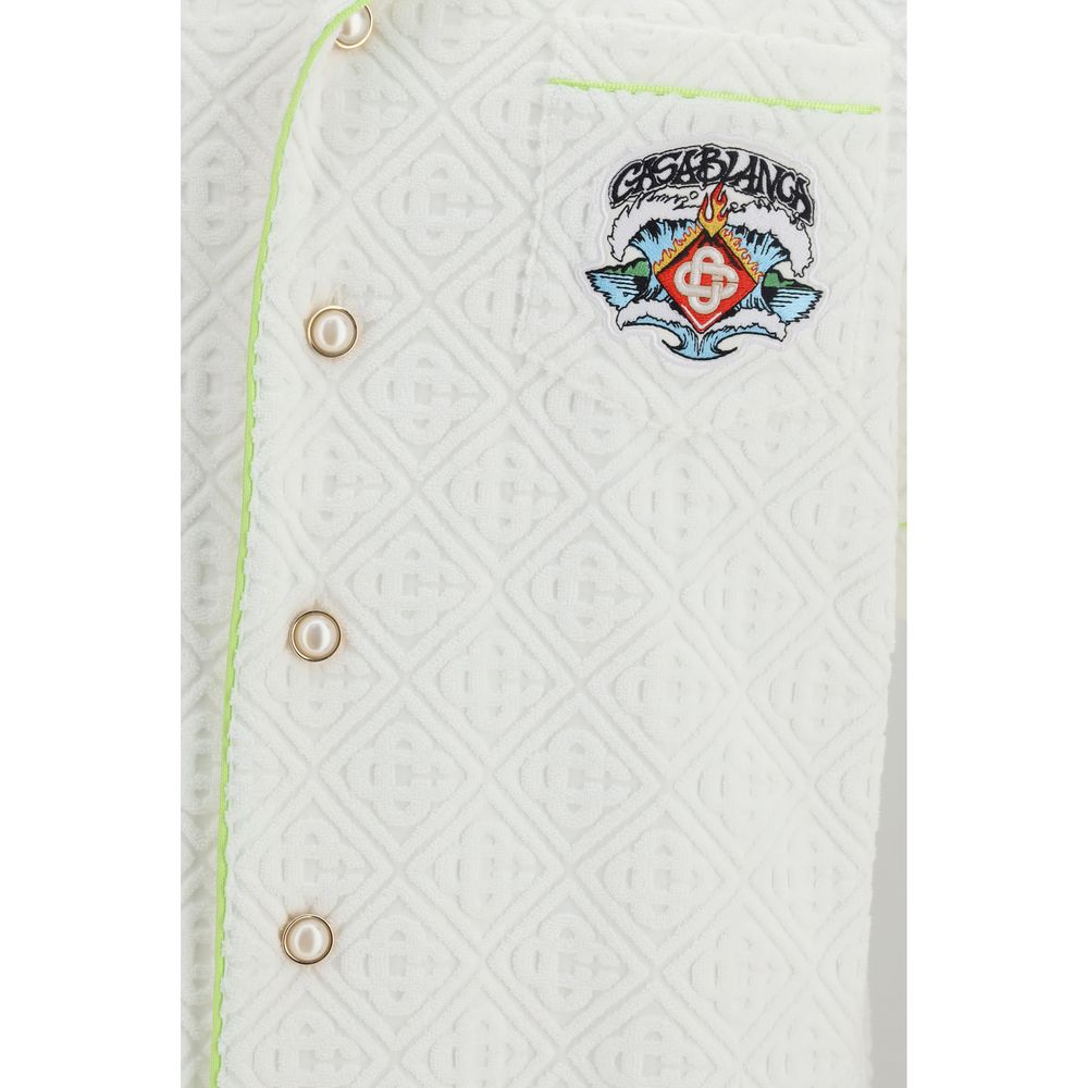 White Cotton Shortsleeve Shirt - ventzia